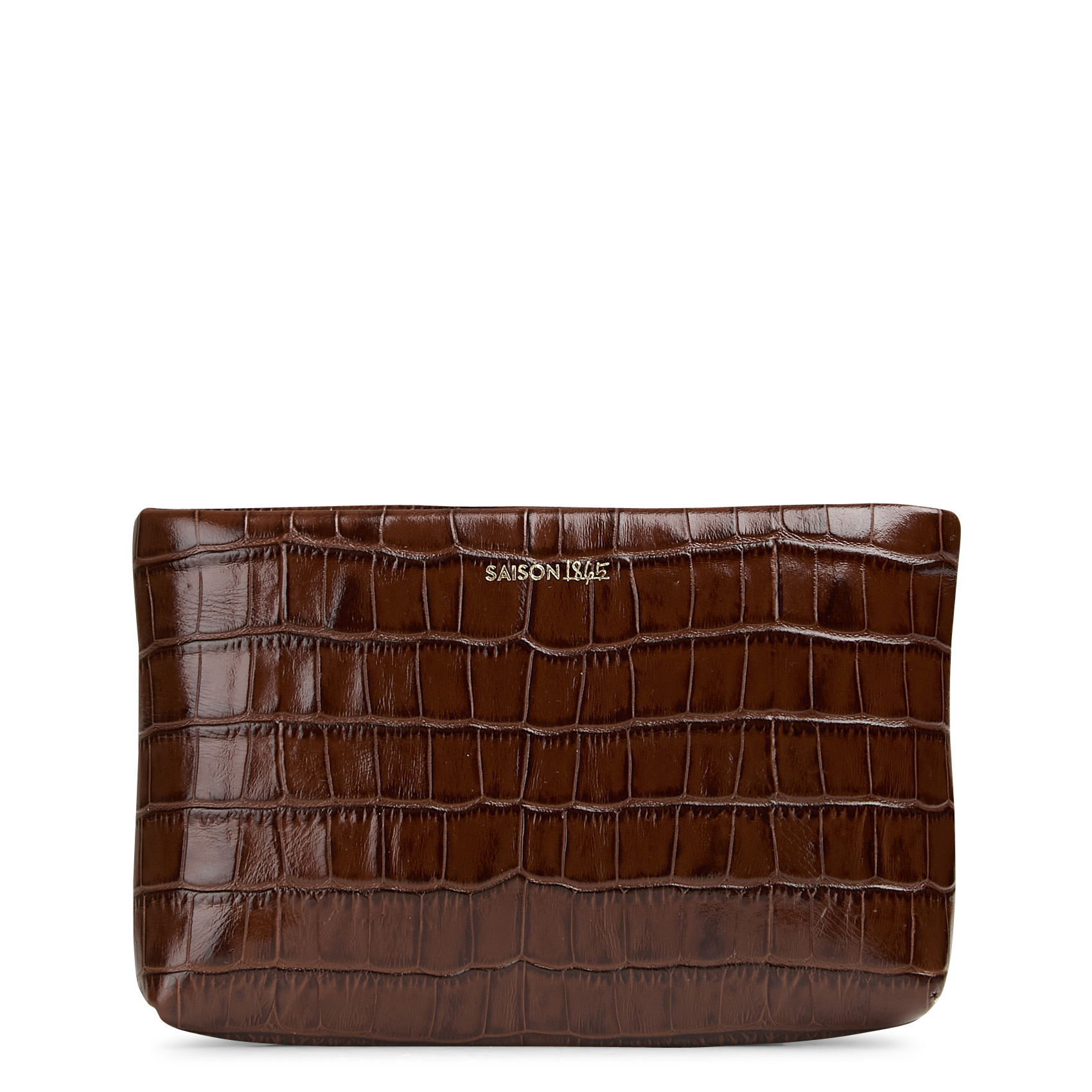 Leren tasje met krokodilpatroon SAISON 1865 Bruin