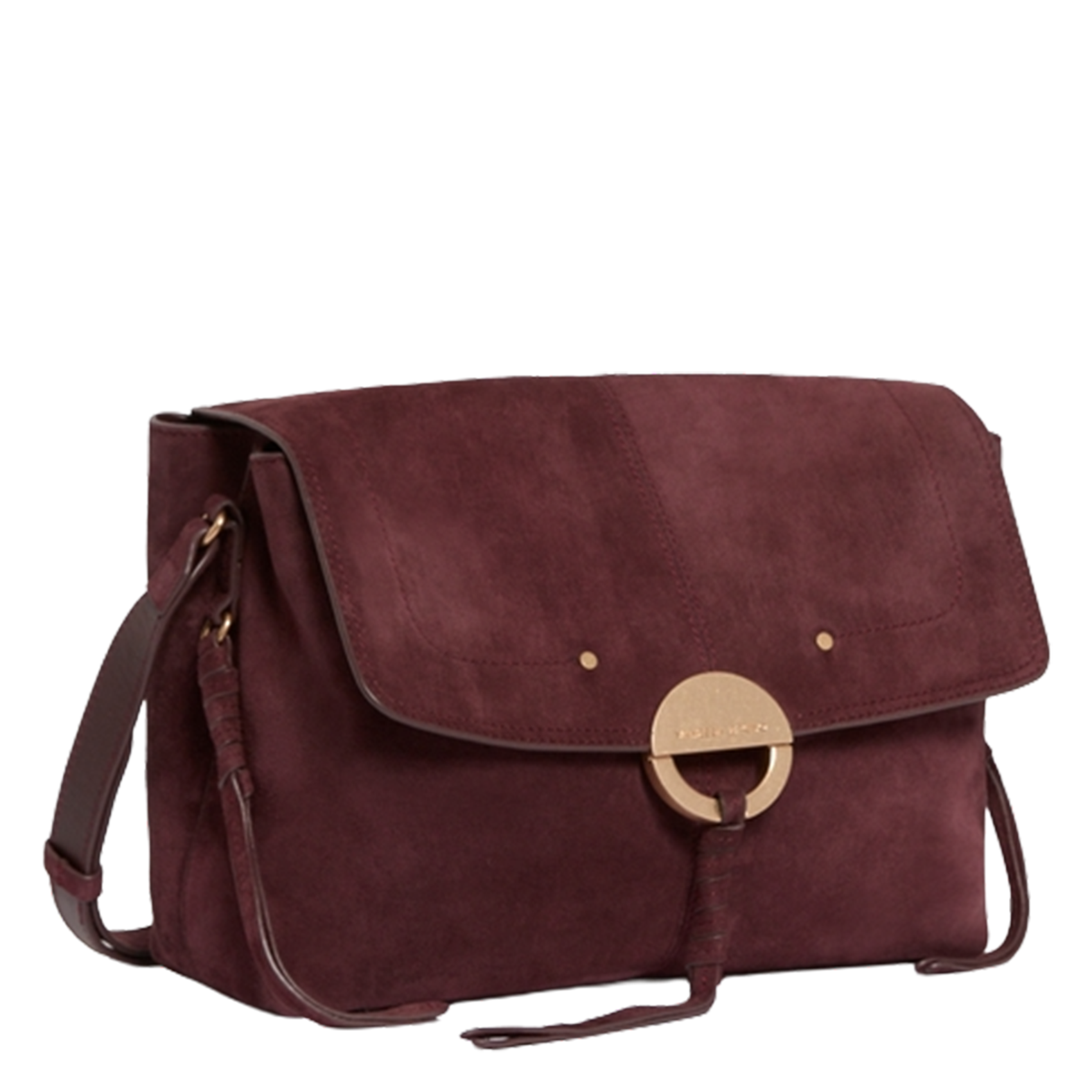 Sac bandoulière en suède VANESSA BRUNO Rose