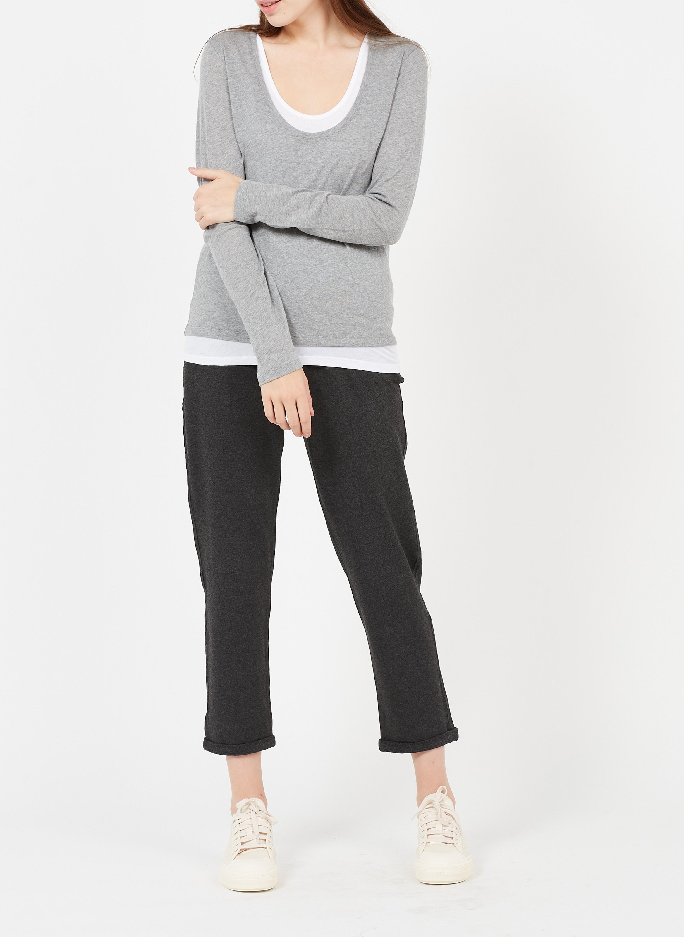 Sweatshirt fabric joggers MAJESTIC FILATURES Grey