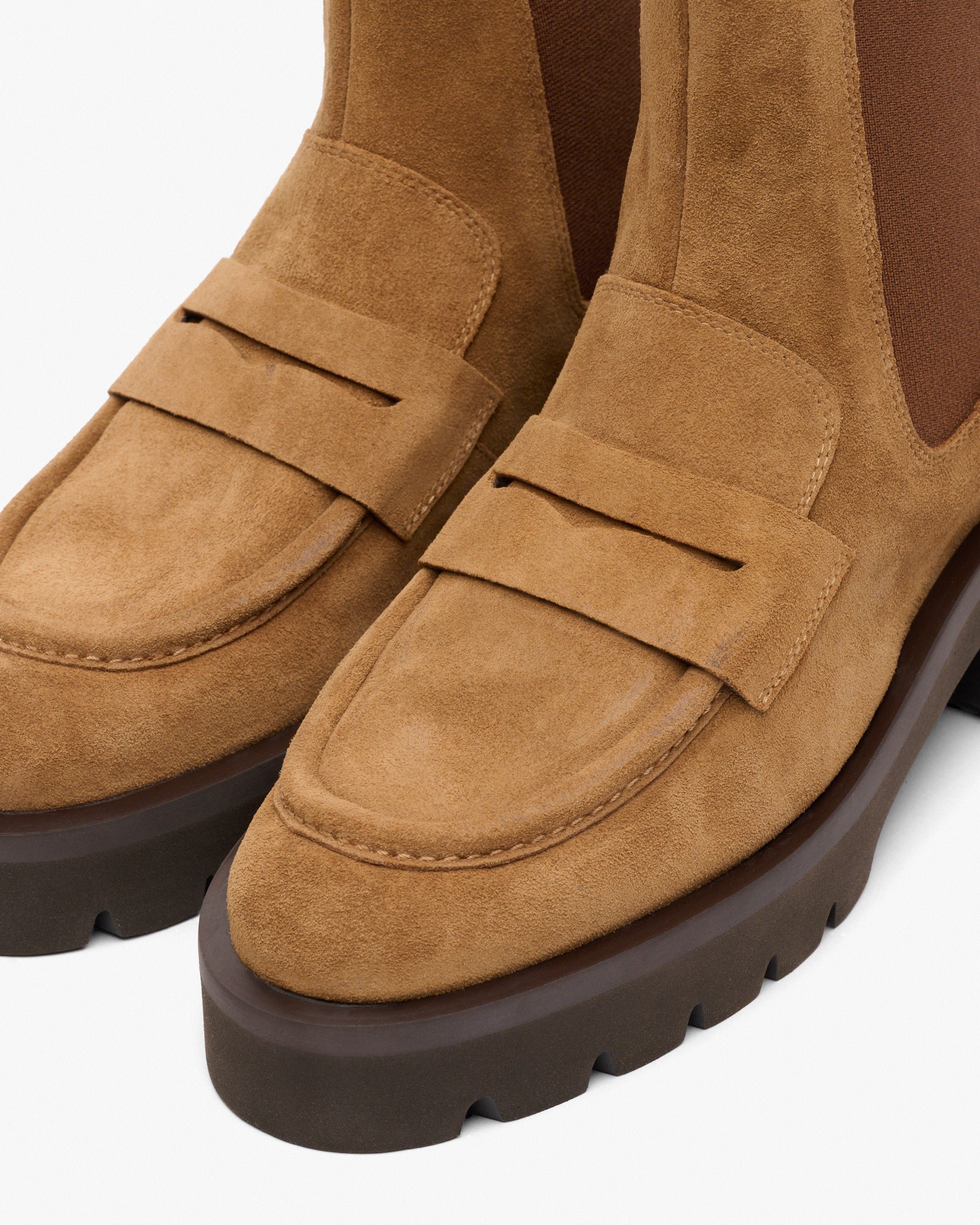 Brown suede ankle boots with elastic PEDRO MIRALLES Brown