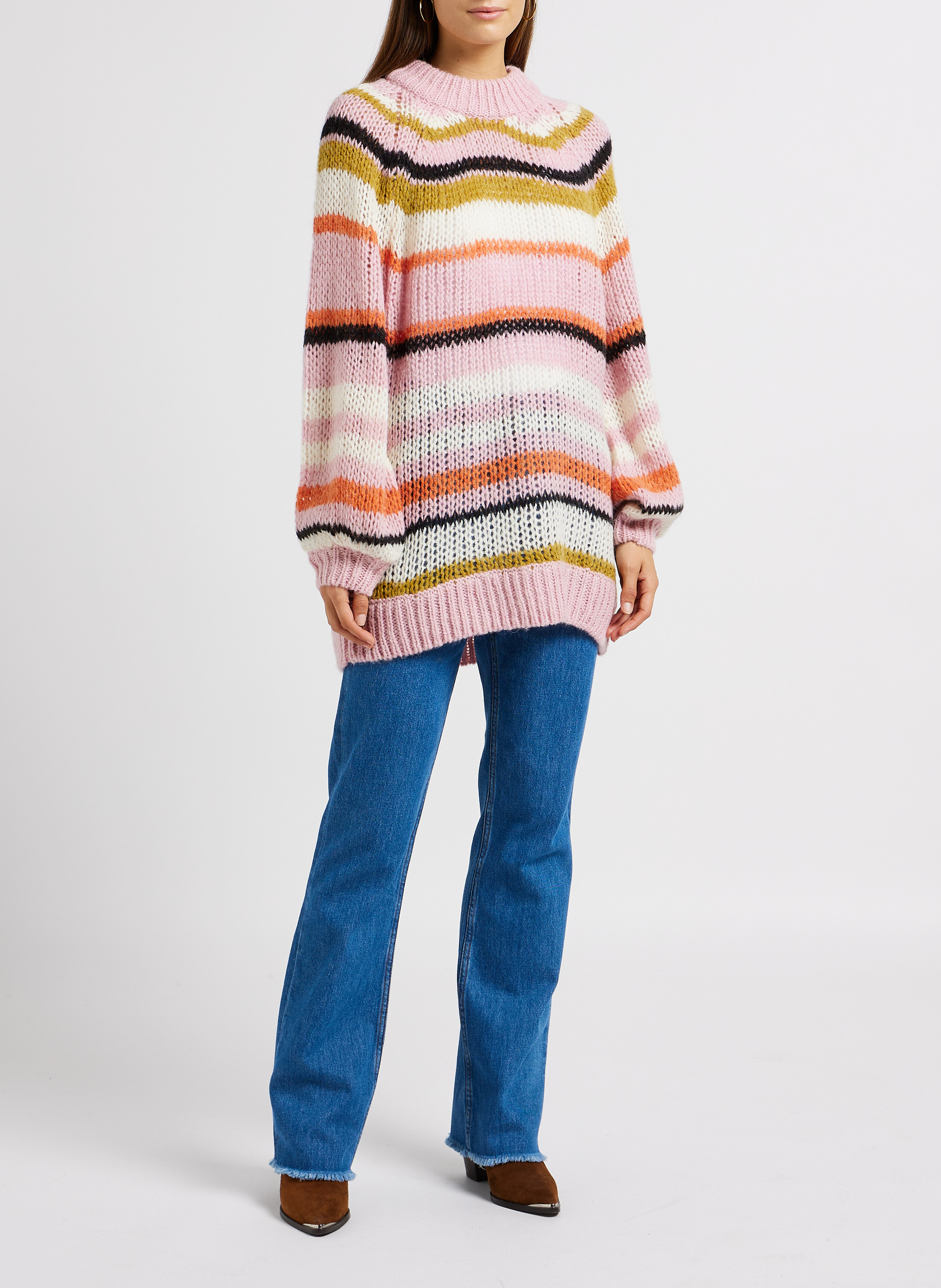 Langer Strickpullover OBJECT Rosa