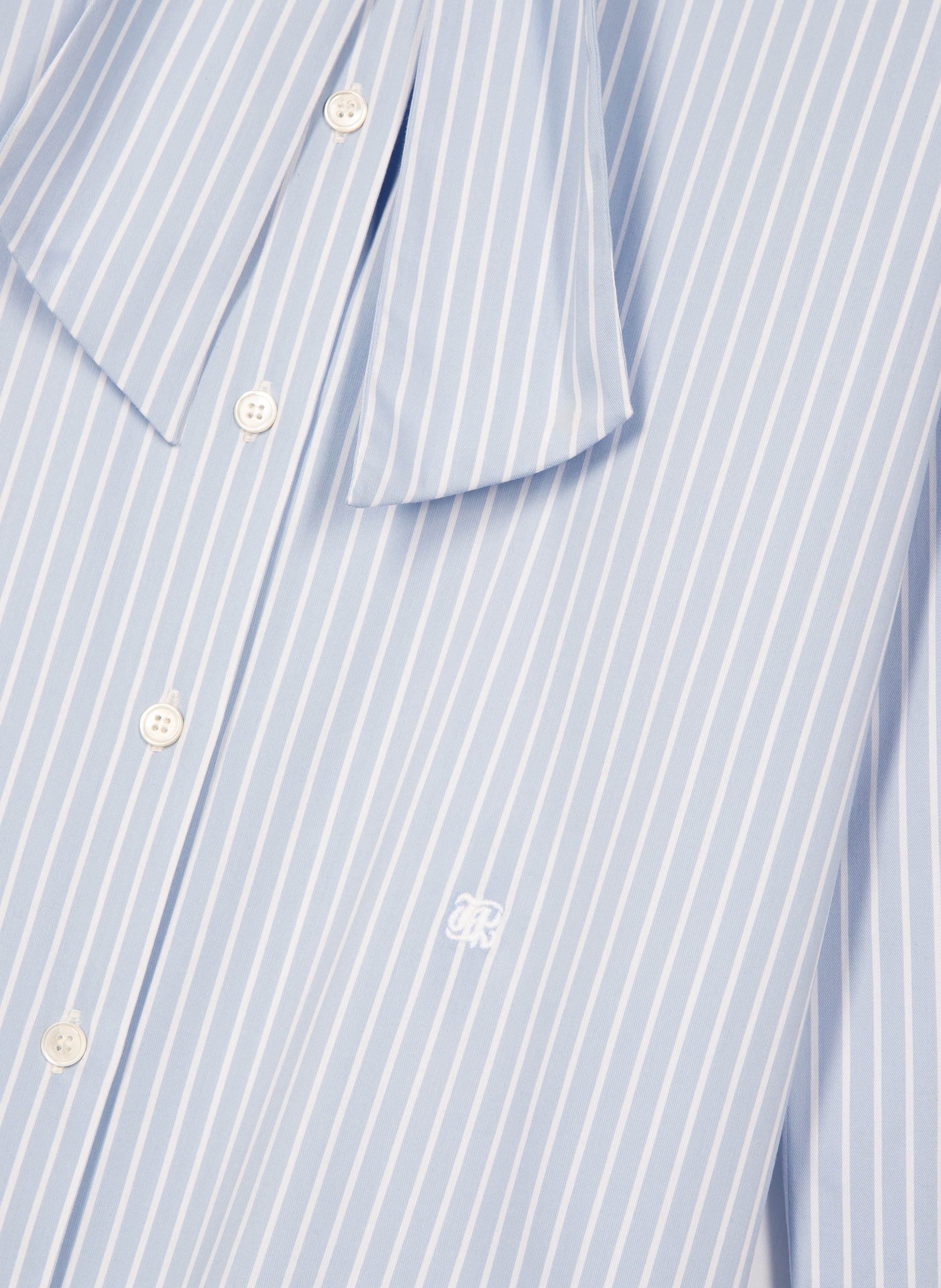 Shirt with Lavallière collar in striped blended cotton THE KOOPLES Blue