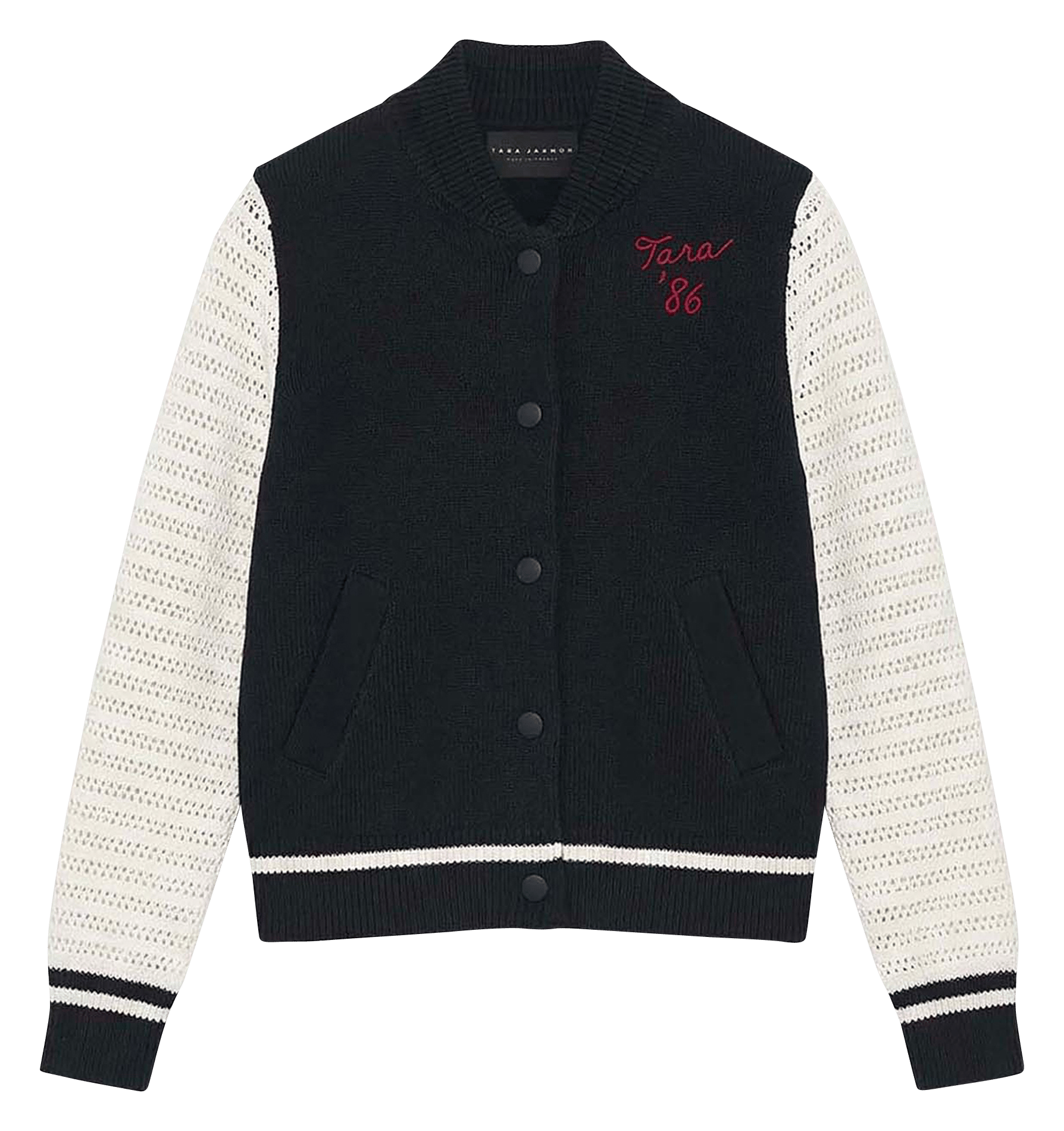 Gilet droit à manches ajourées TARA JARMON Bleu