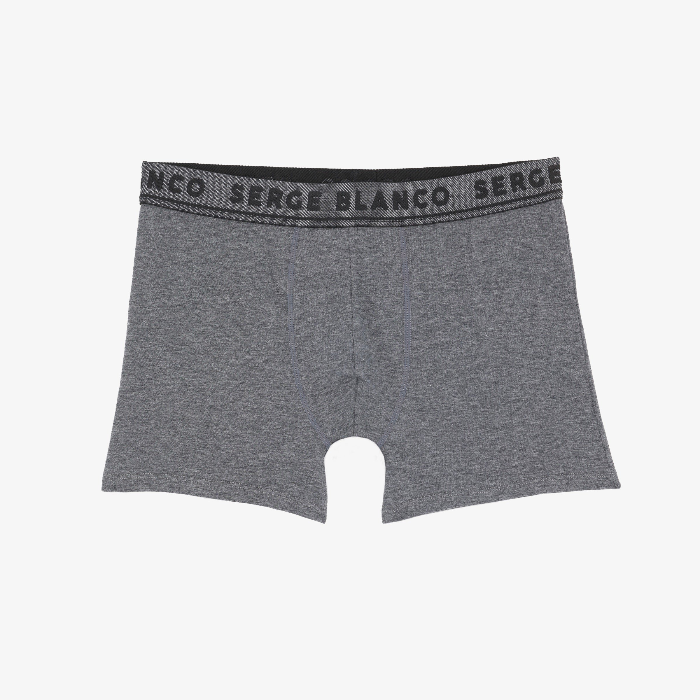 Pack of 3 solid color cotton boxers SERGE BLANCO Grey