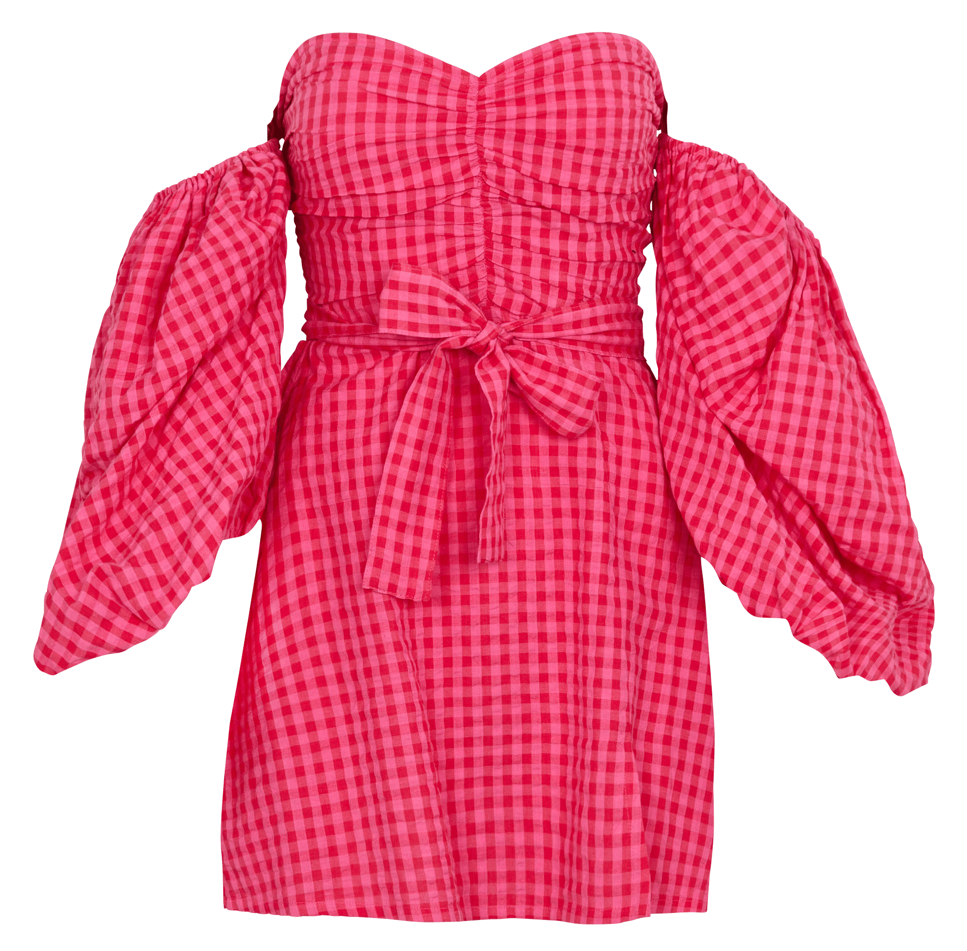 Vestido de cuadros sin tirantes SUNDRESS Multicolor