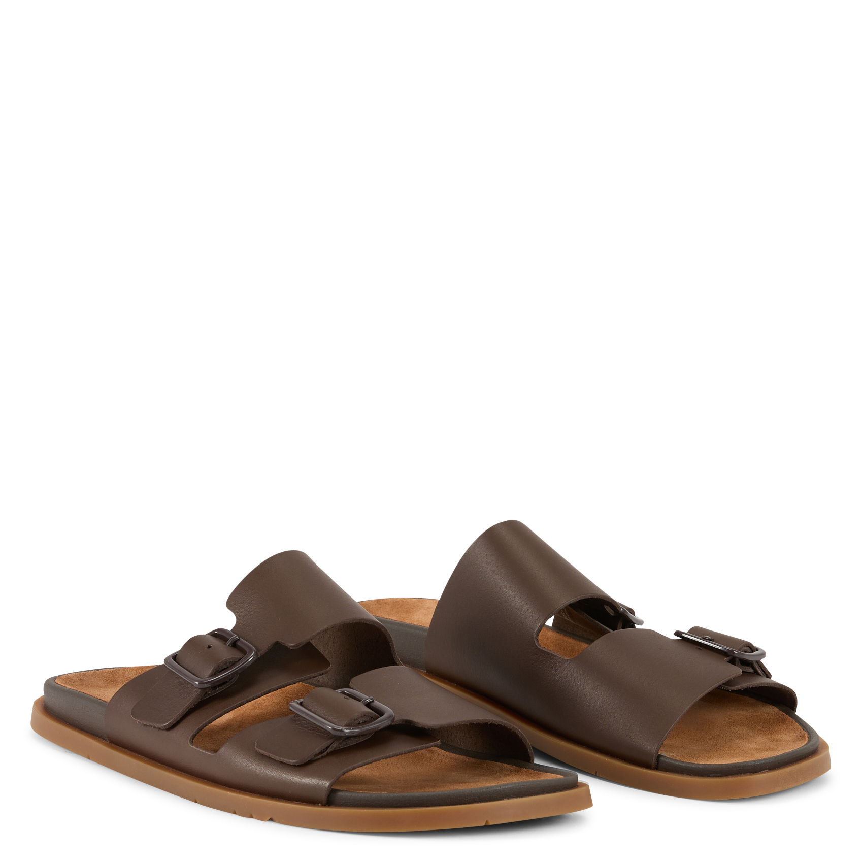 Sandali piatti in pelle CAMPER Marrone