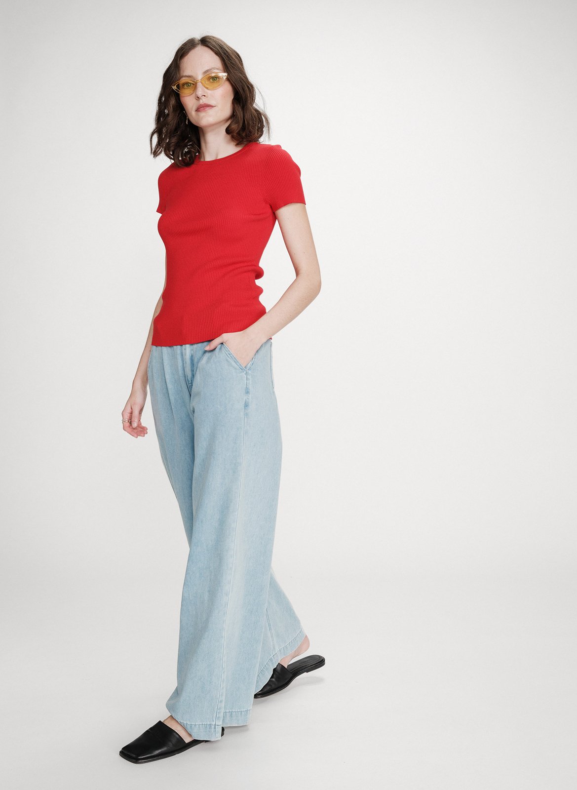 Tee-shirt col rond  GRACE ET MILA Rouge