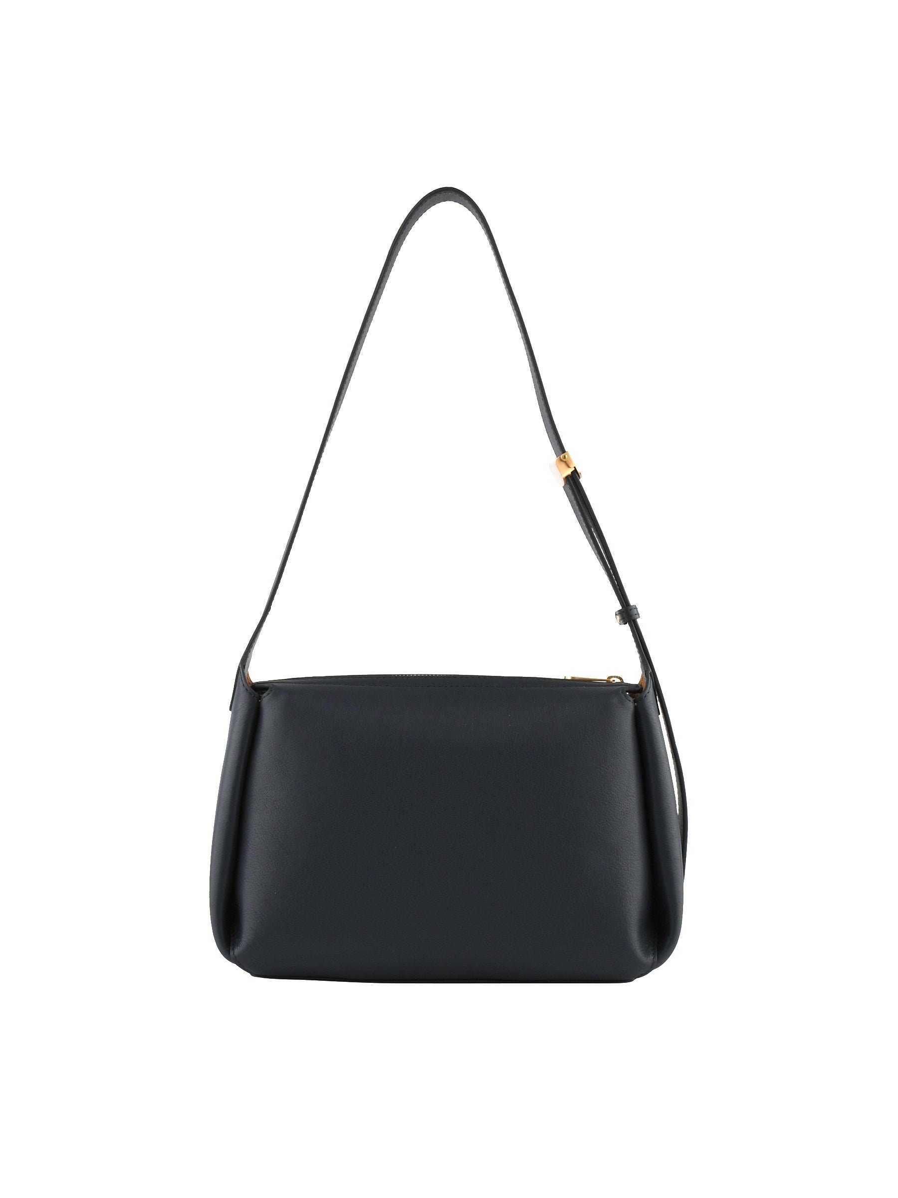 Sac porté épaule en cuir de vachette POURCHET Bleu