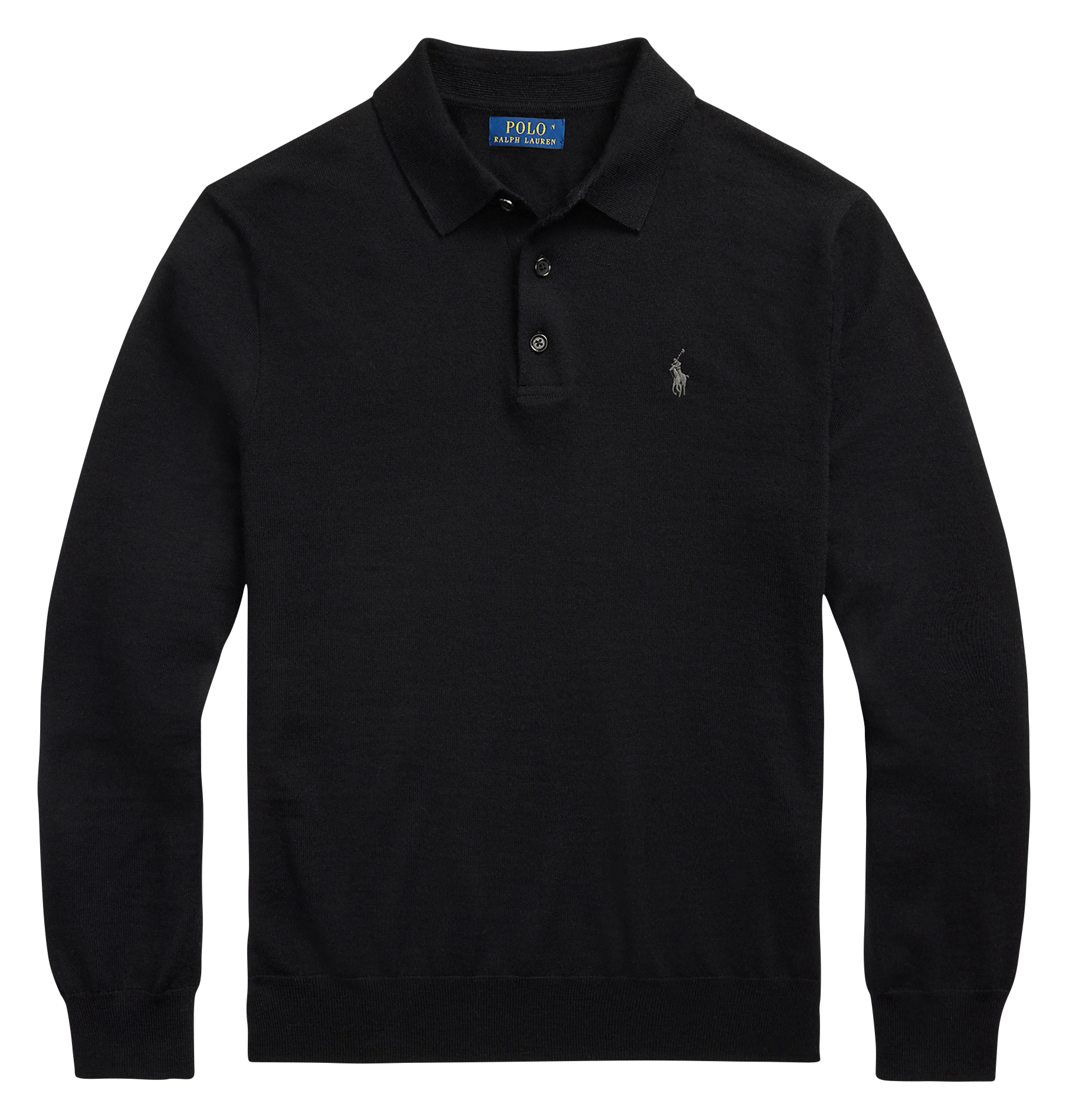 Polo droit manches longues en laine POLO RALPH LAUREN Noir