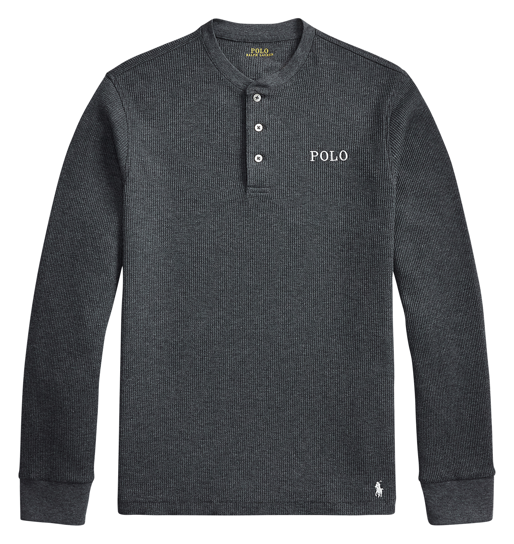 Trui met knoopkraag van gemengd katoen POLO RALPH LAUREN Grijs