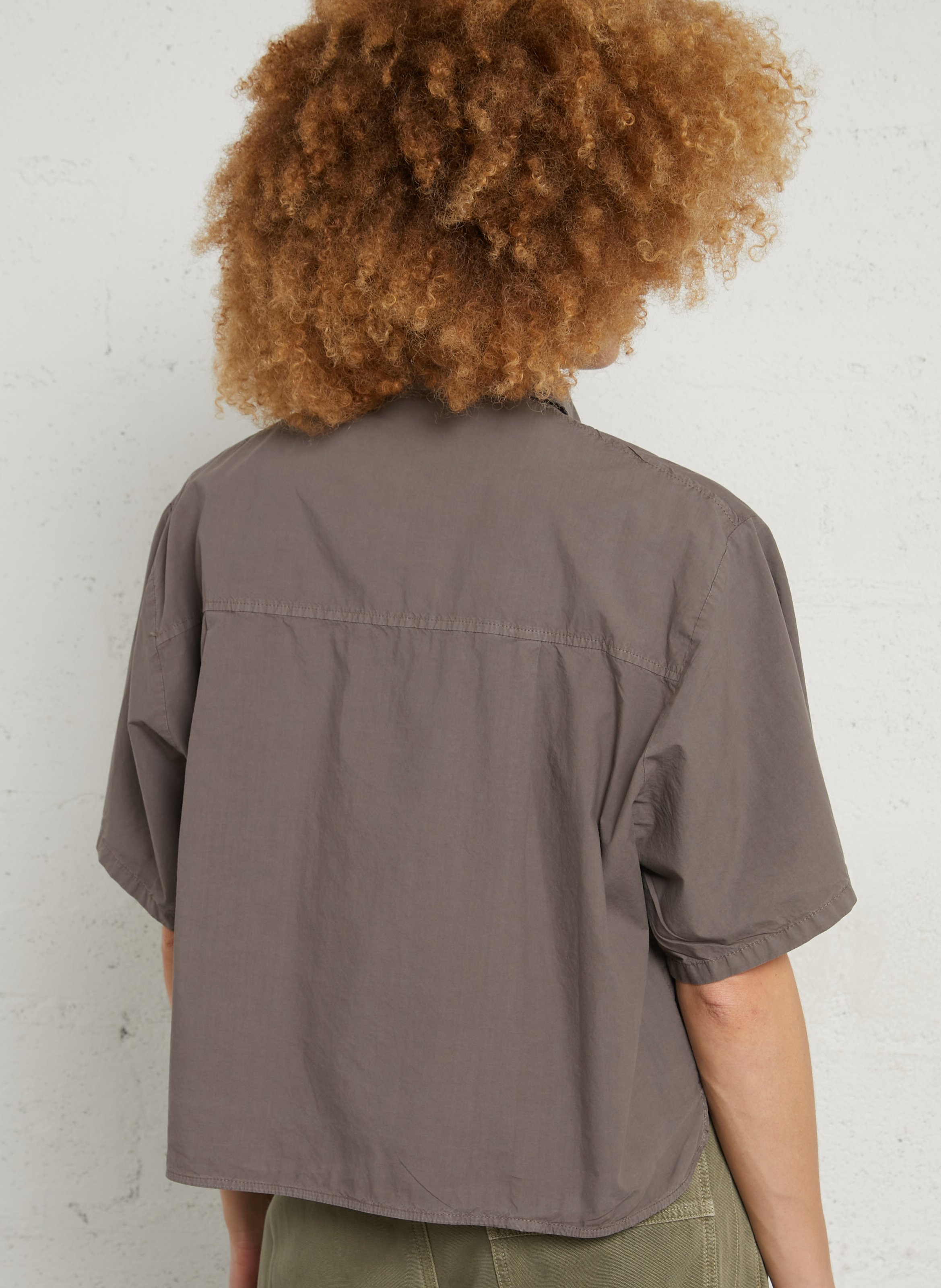 Loose-fitting short-sleeved plain shirt AMERICAN VINTAGE Grey