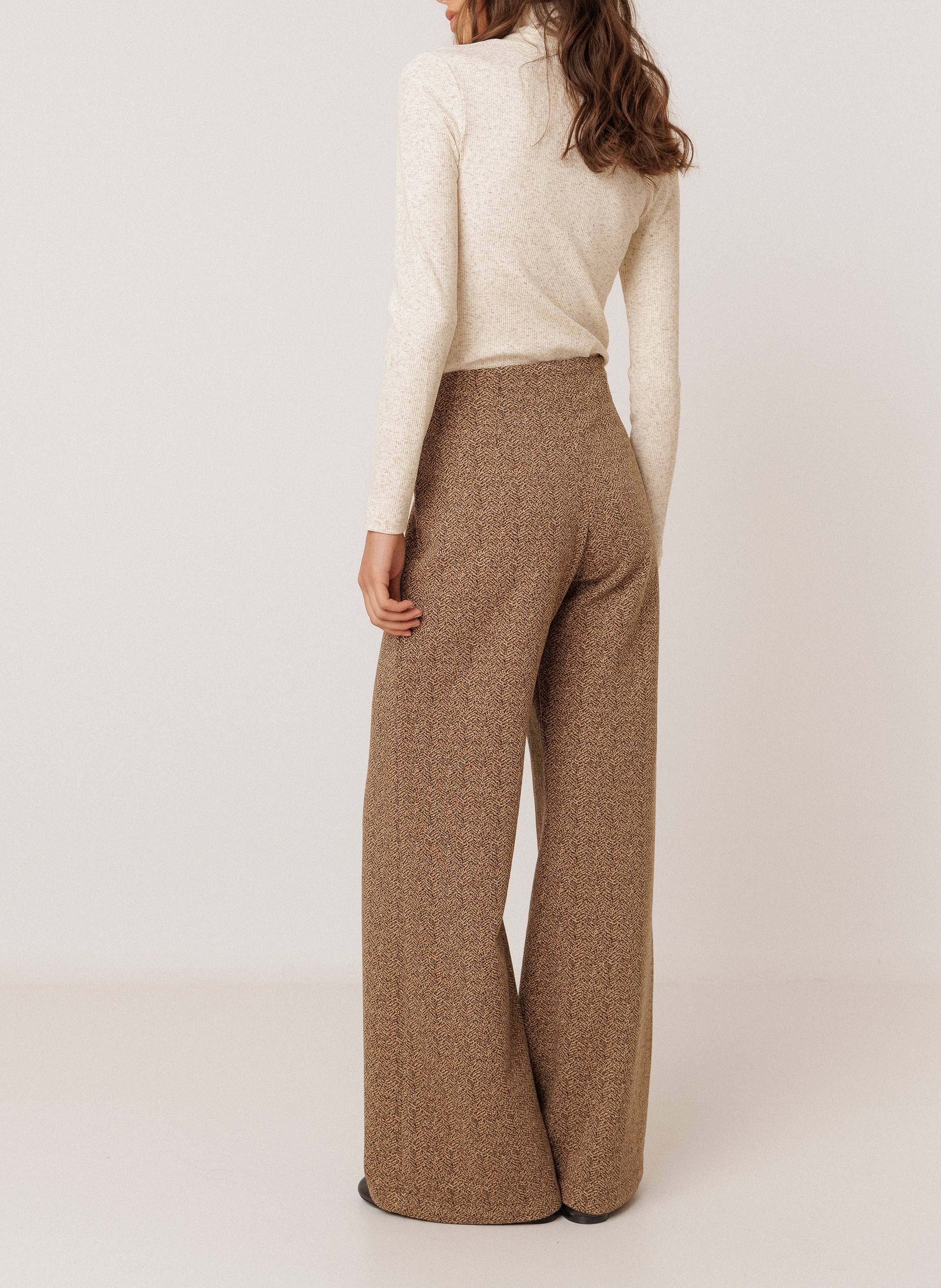 High-waisted wide-leg pants INDI & COLD Brown