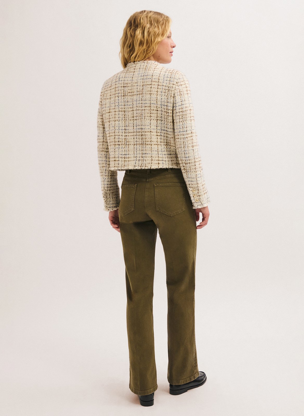Short straight tweed jacket PABLO Beige