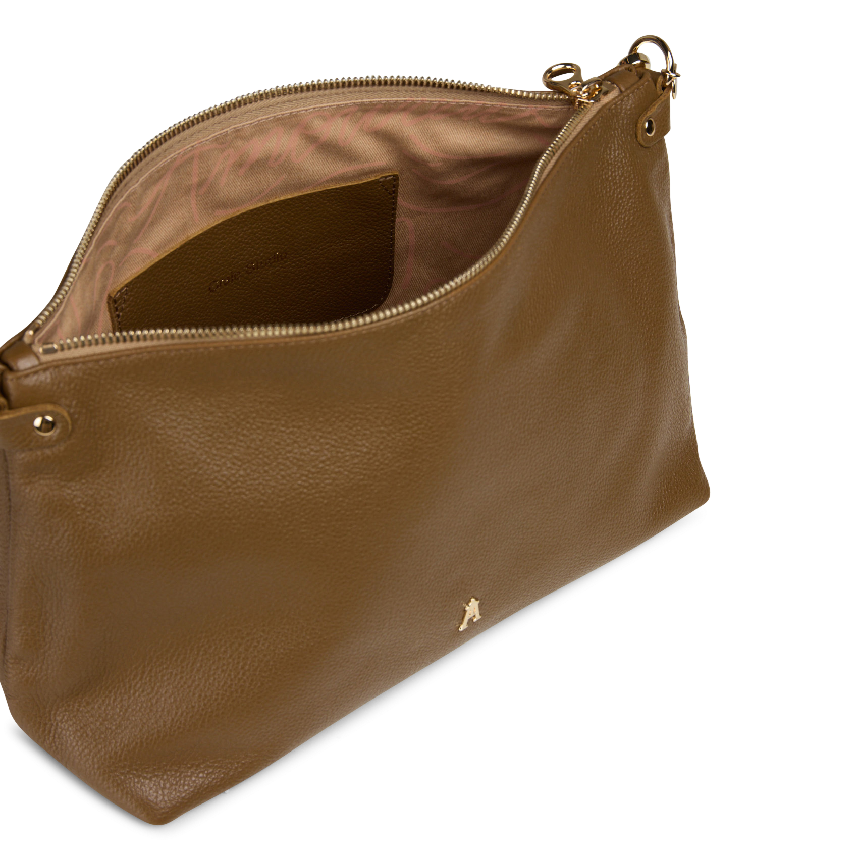 Bowlingtas van nerfleer met rits | Groen CRAIE STUDIO Dames