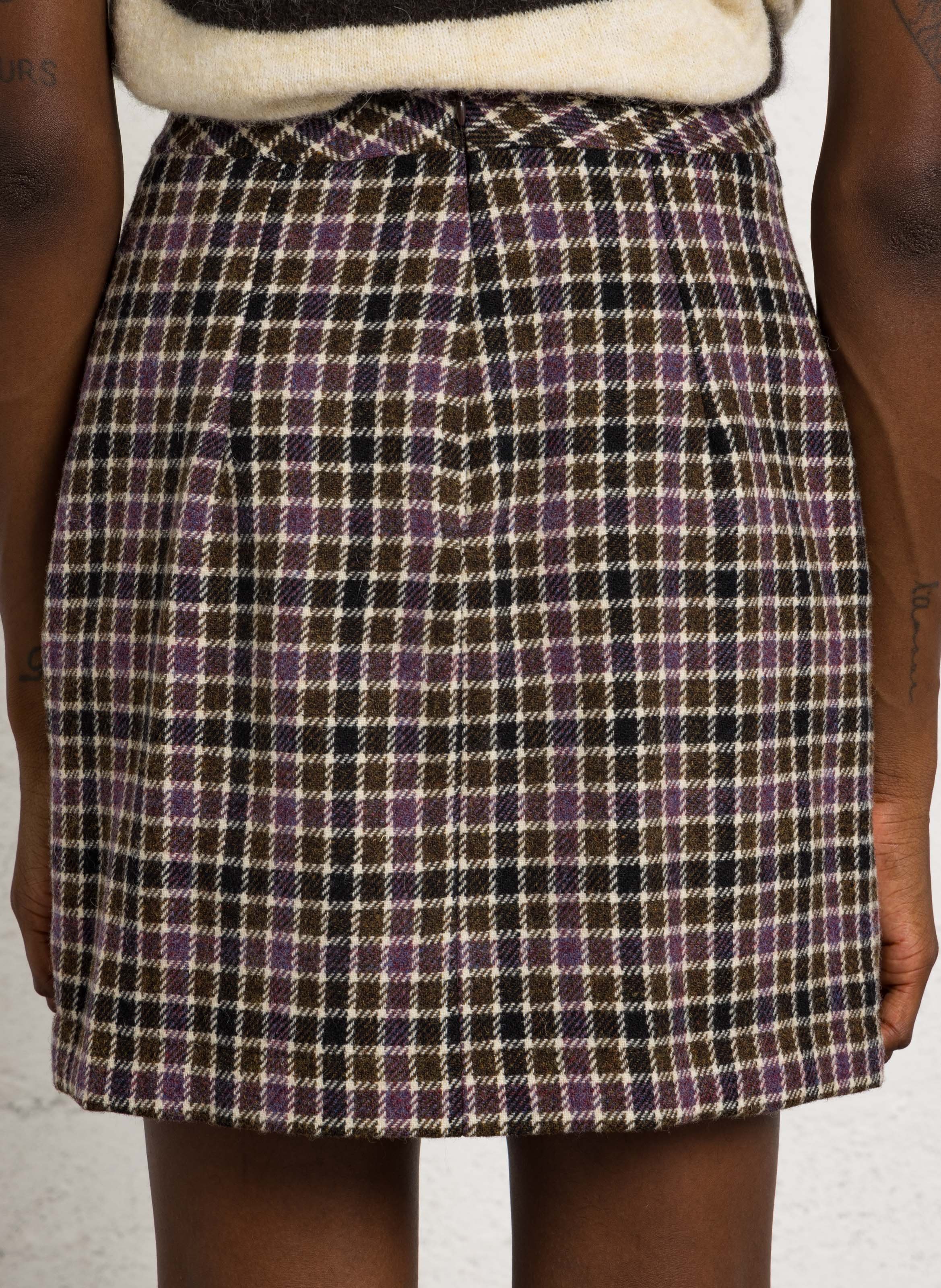 Short wool skirt DES PETITS HAUTS Multicolored