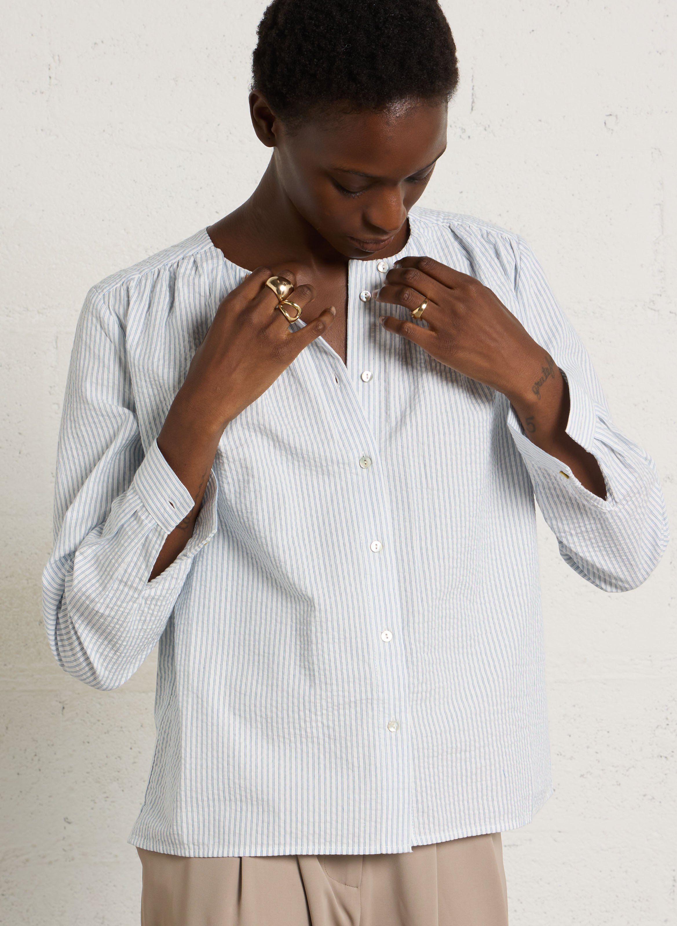 Chemise droite col classique en coton JC SOPHIE