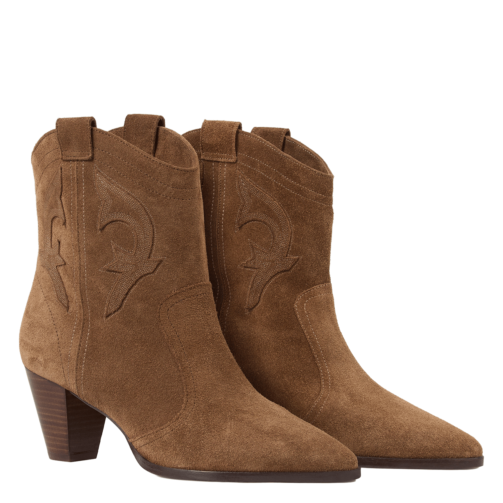 Bottines en cuir suède BA&SH Marron