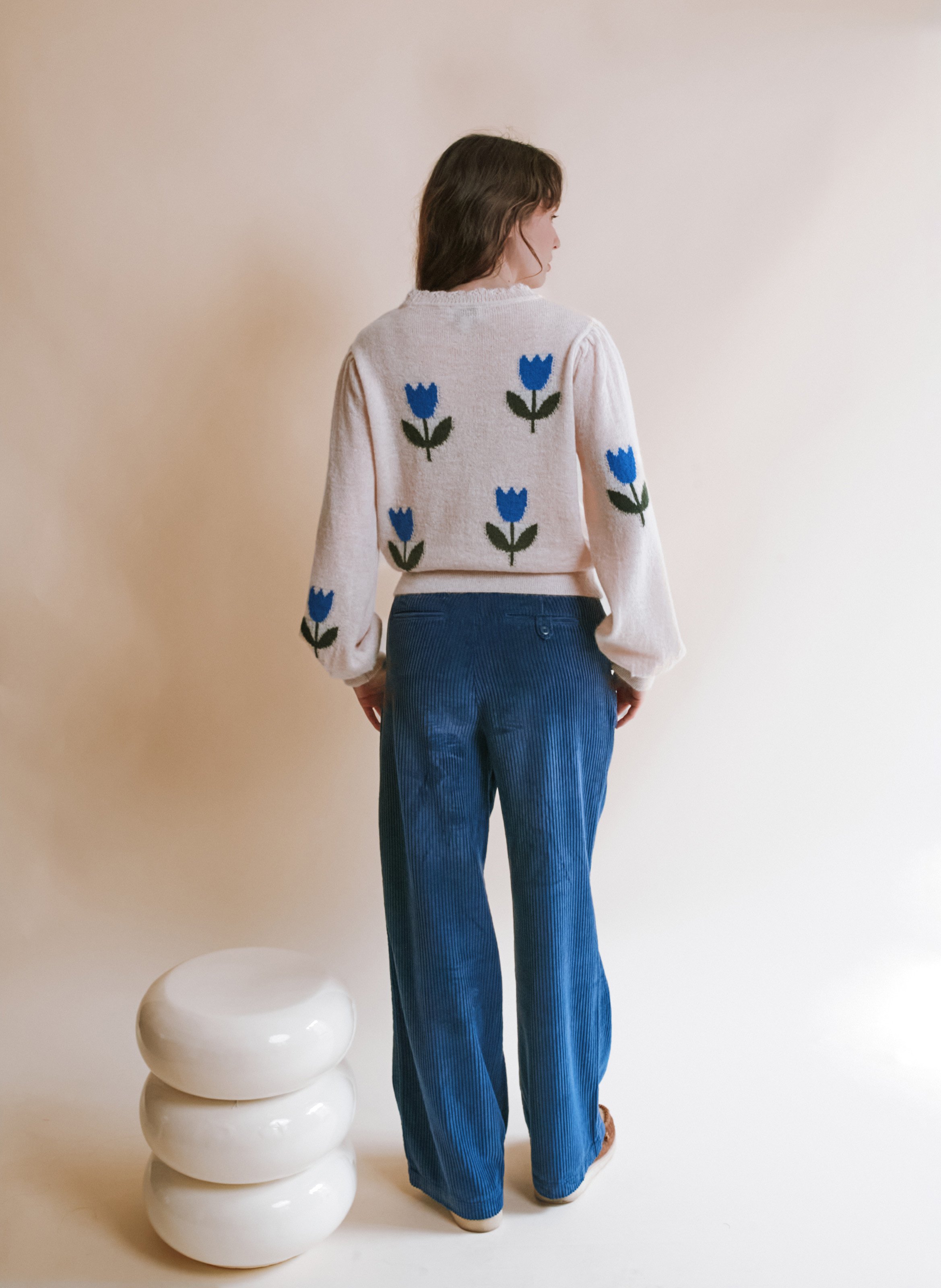 Round-neck wool-blend sweater EMILE ET IDA Blue