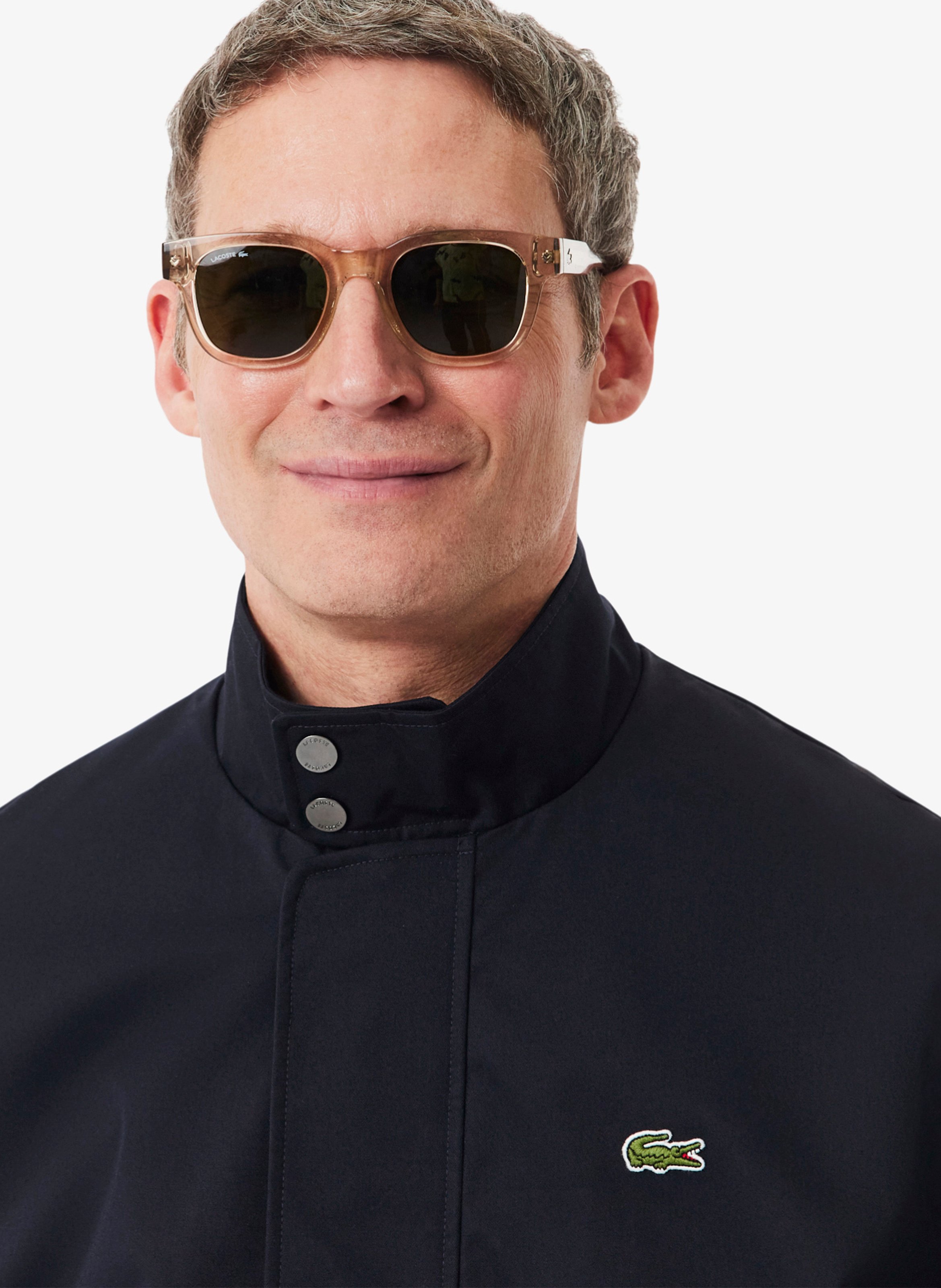 Straight Fit Water-Repellent High Collar Jacket LACOSTE Blue