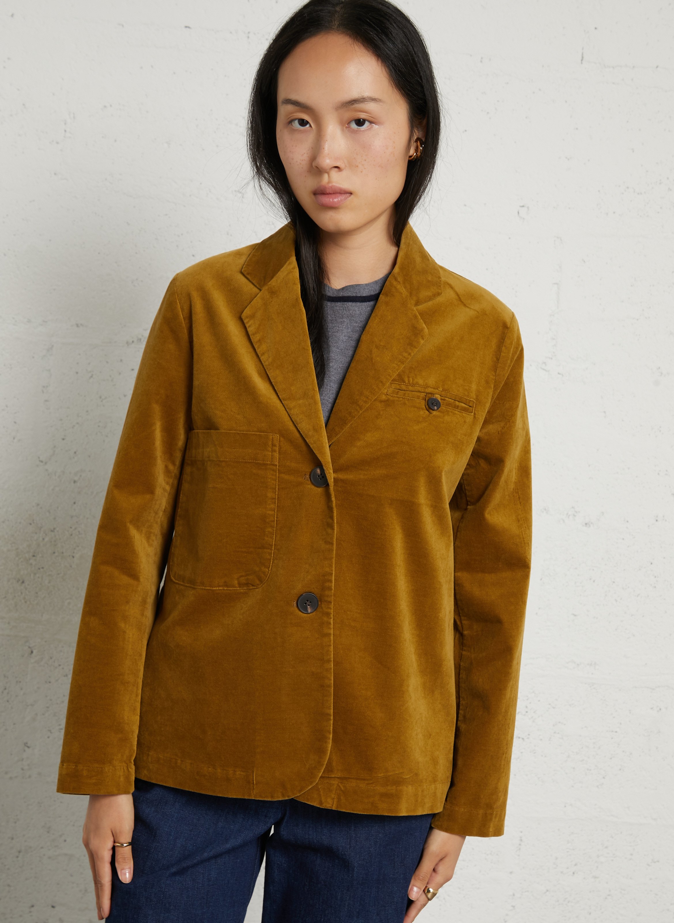Blazer slim velours en coton mélangé NICE THINGS
