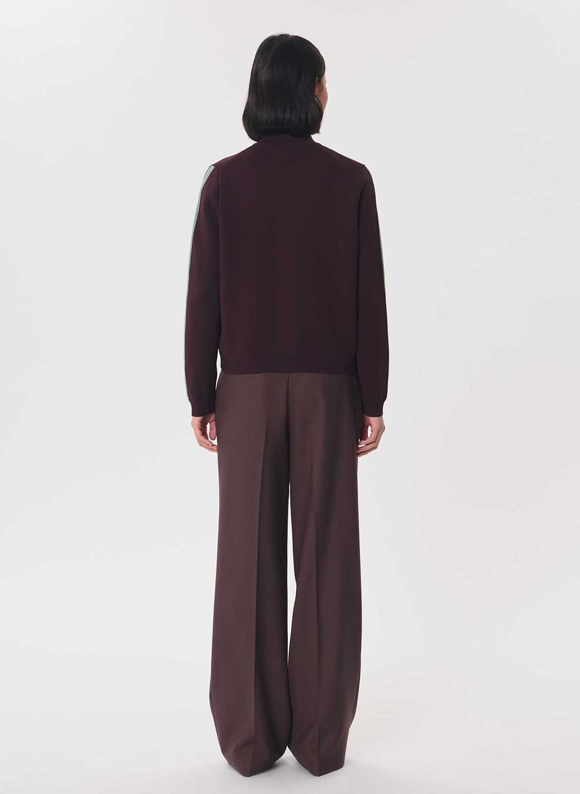 Sleeveless high-neck oversized knit cardigan TARA JARMON Purple
