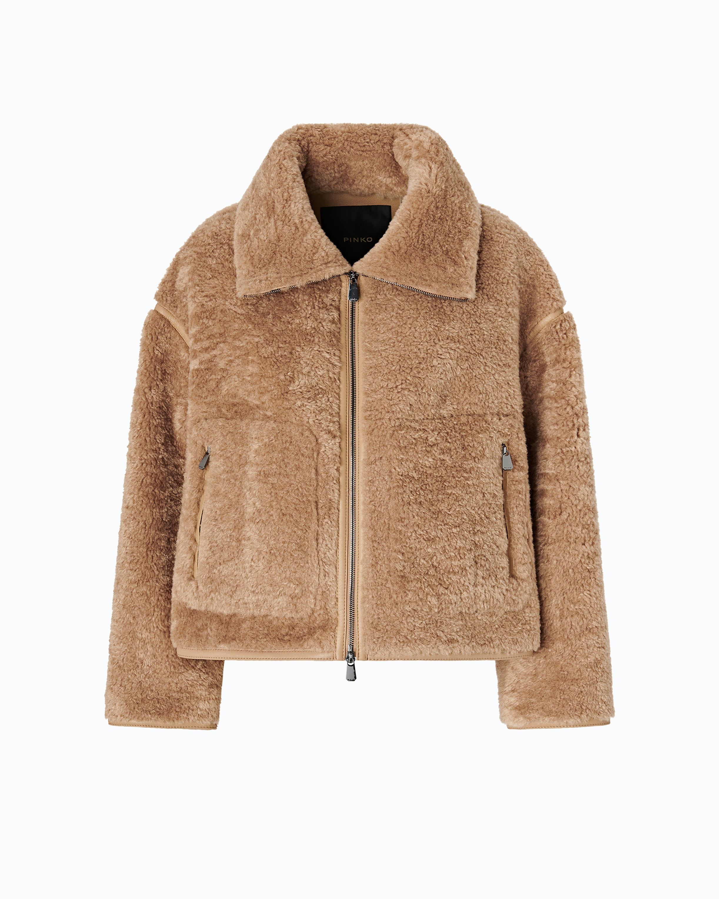 Caban façon shearling PINKO Beige