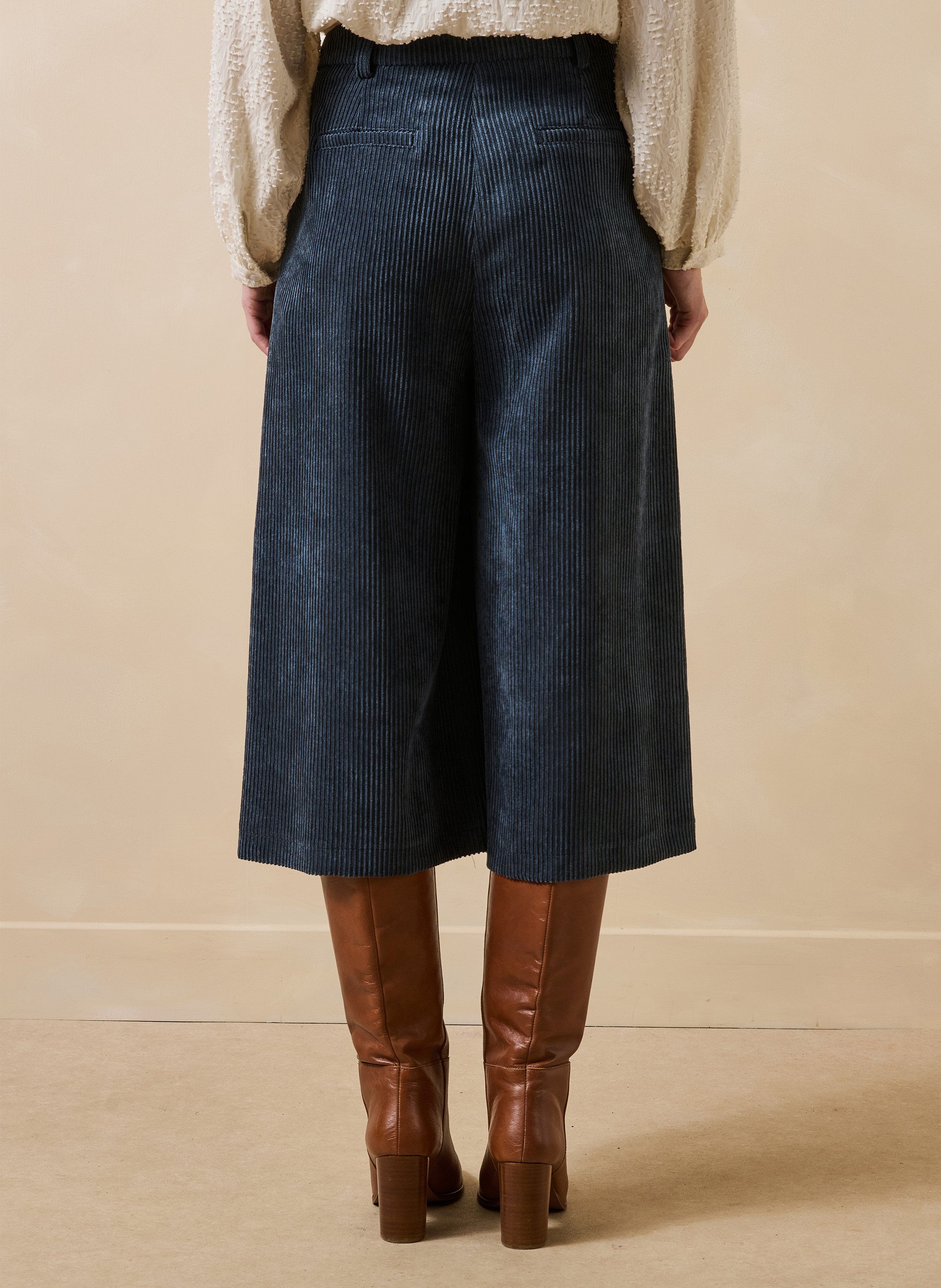 Long corduroy Bermuda shorts LA FEE MARABOUTEE Blue