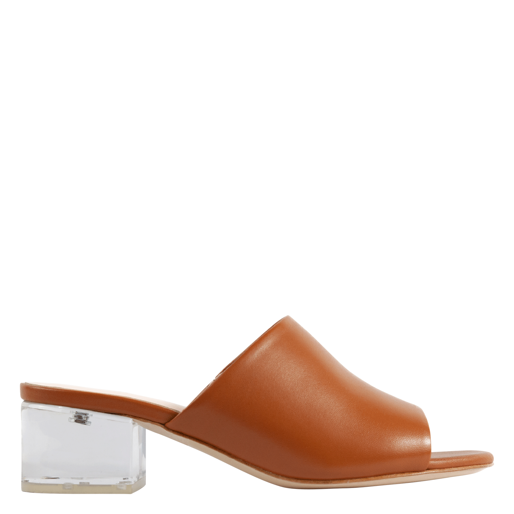 Mules à talon en cuir MI/MAI Marron