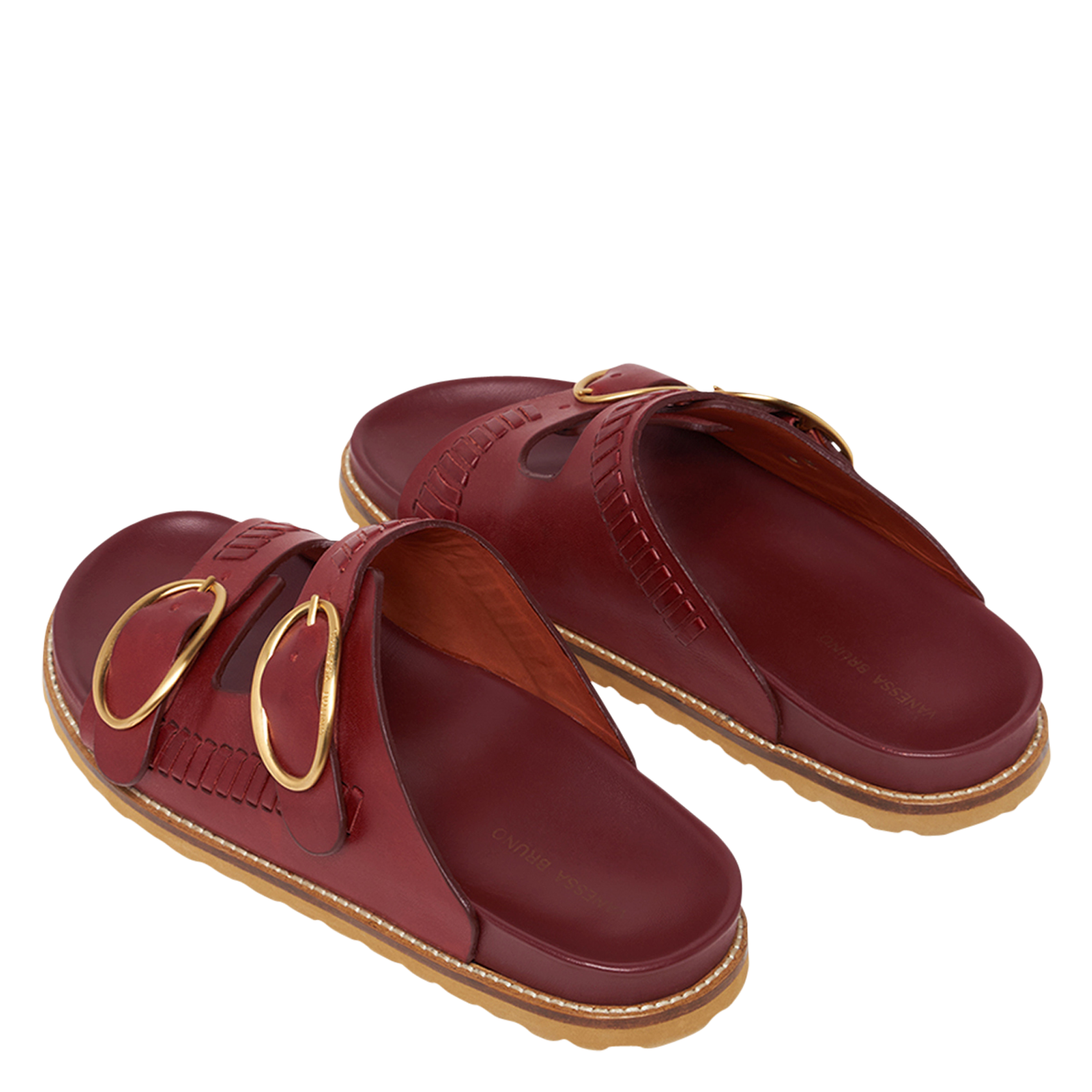 Flache Ledersandalen VANESSA BRUNO Rot