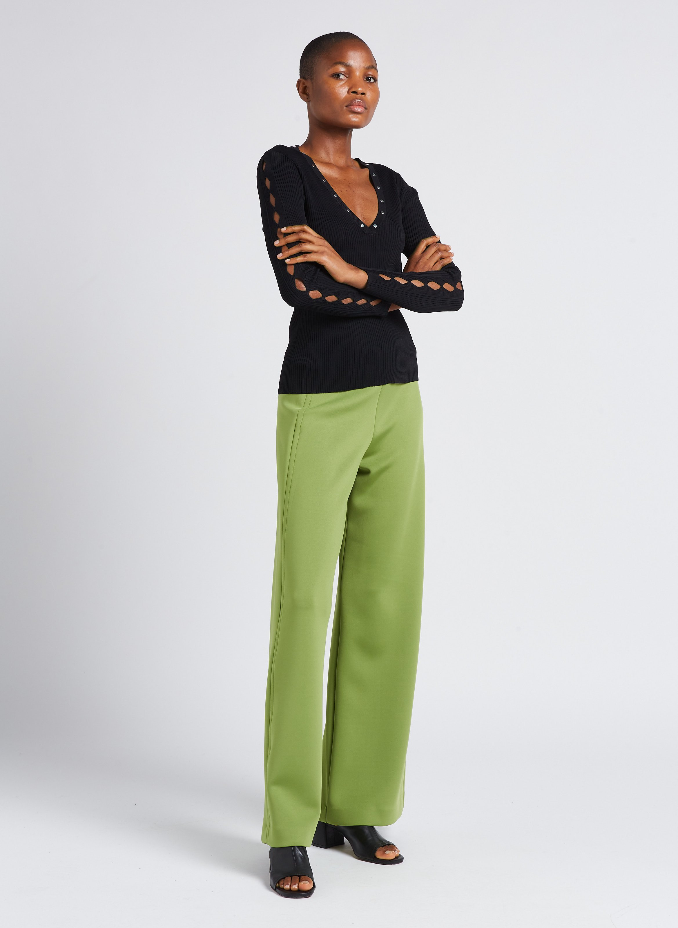 High-waisted bootcut pants MAX MARA LEISURE Green