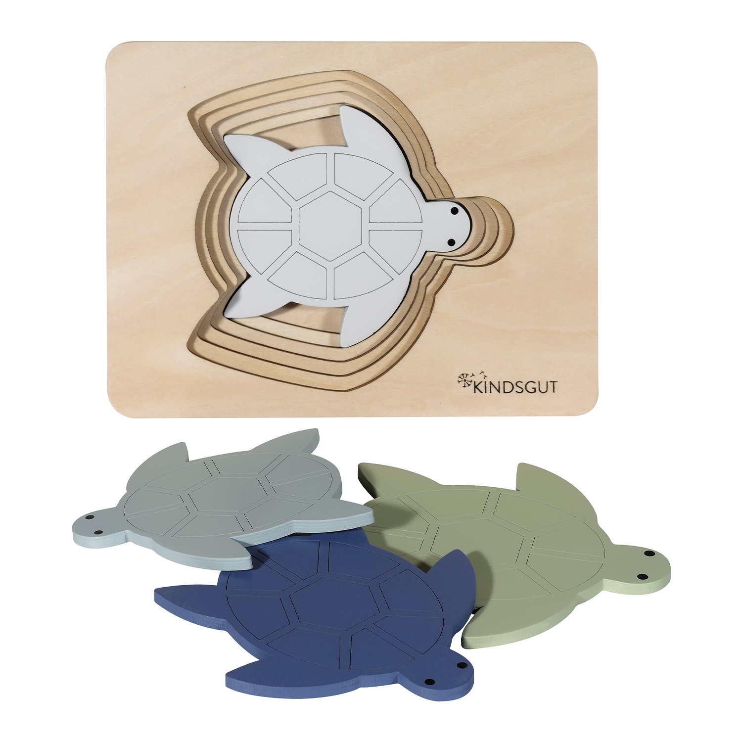 Wooden rabbit puzzle KINDSGUT Green