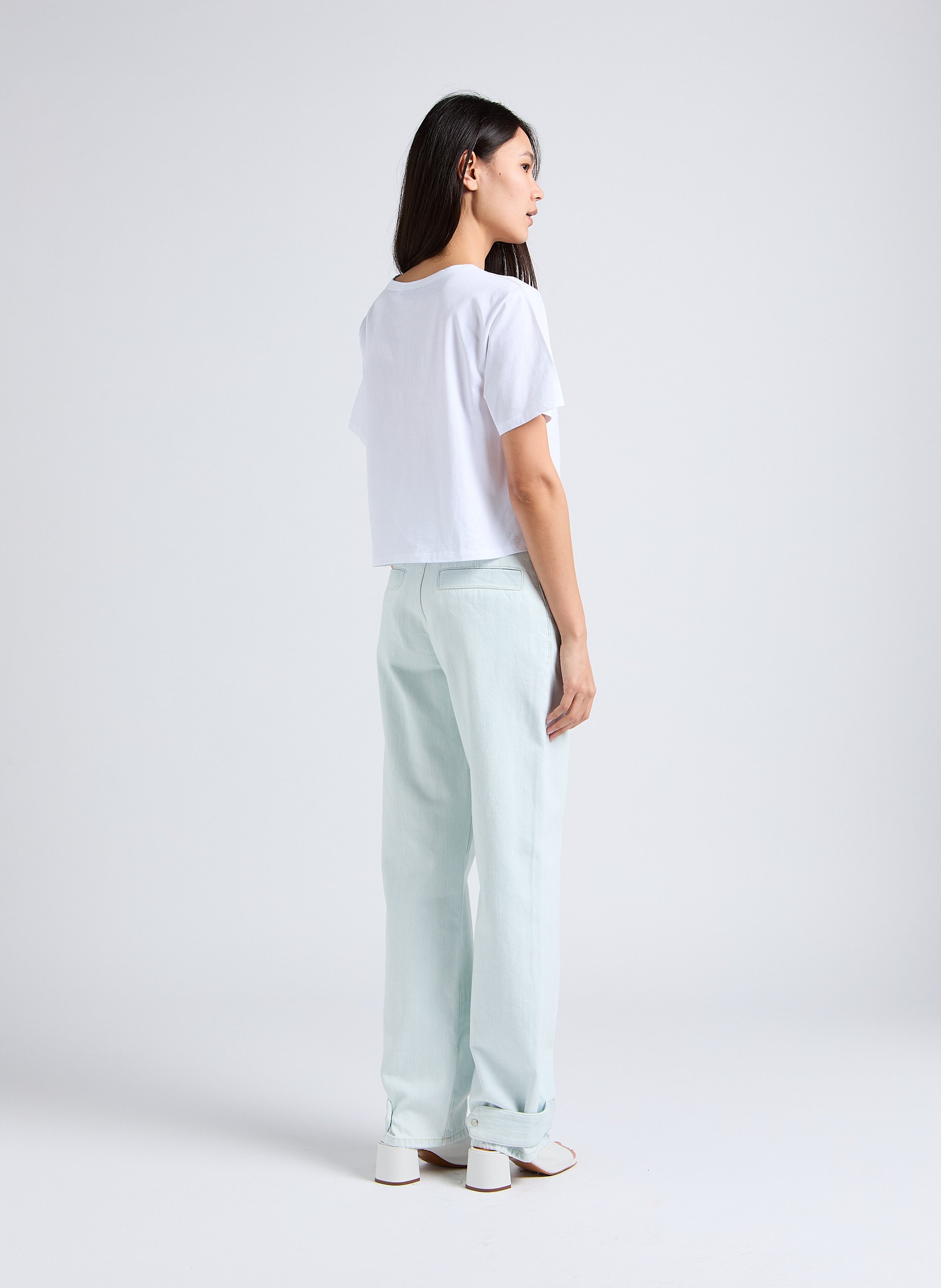 High-rise wide-leg cotton jeans IRO Blue