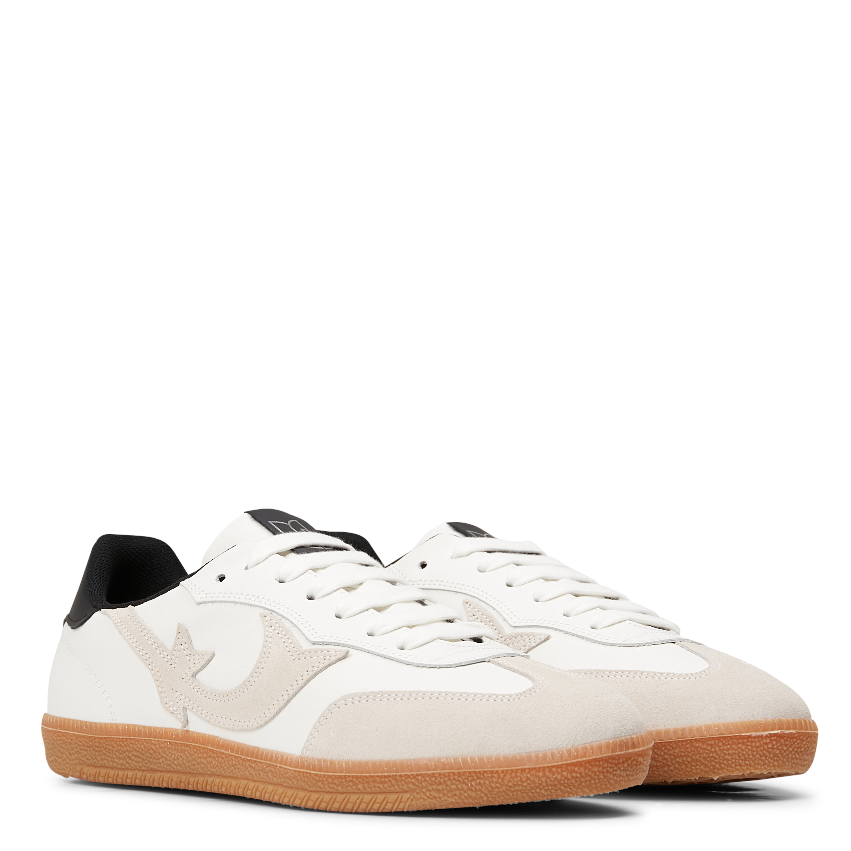 Baskets basses en cuir bi-matière BA&SH Blanc