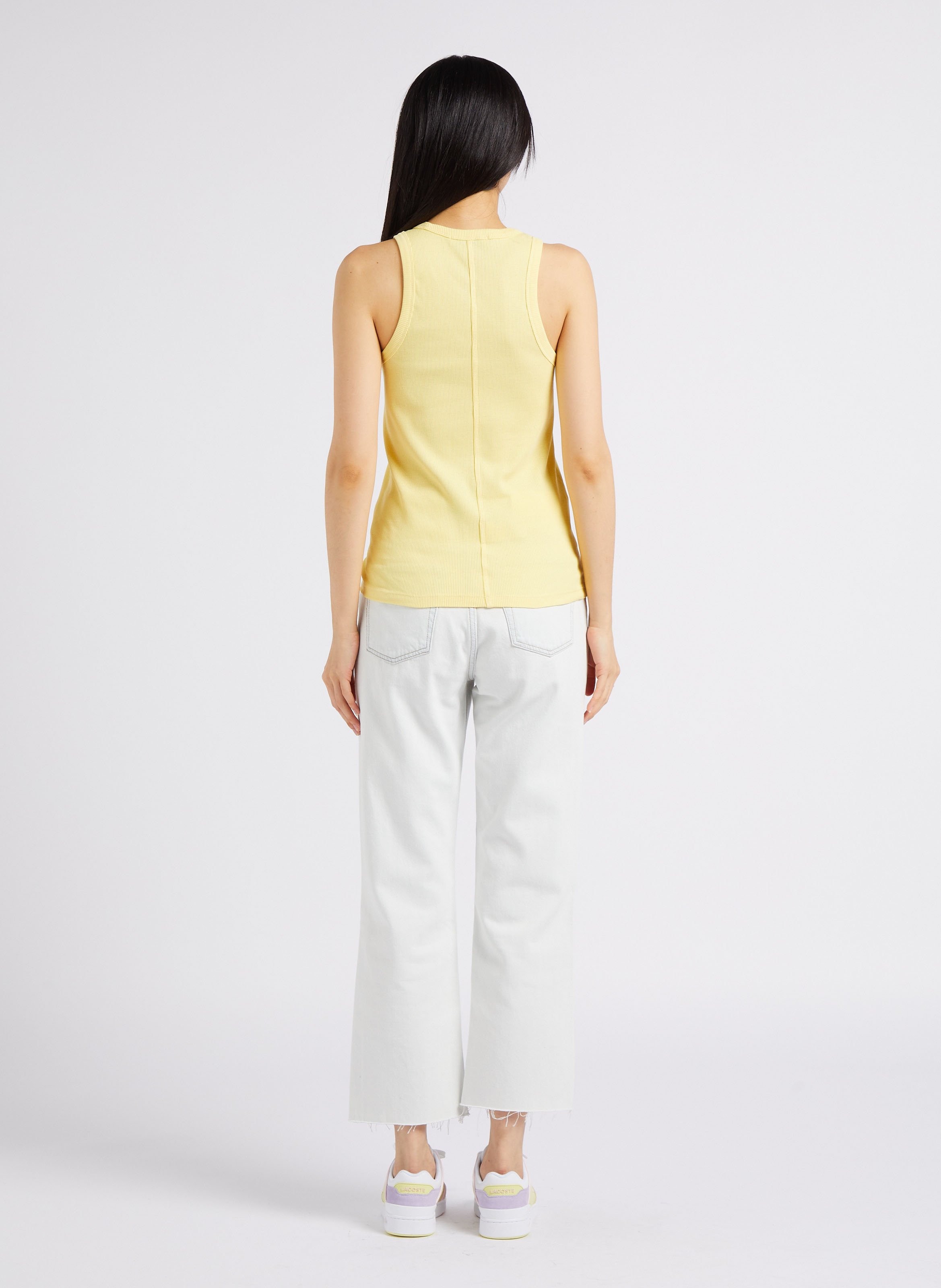 Rechte, katoenen jeans met hoge taille 7 FOR ALL MANKIND Blauw