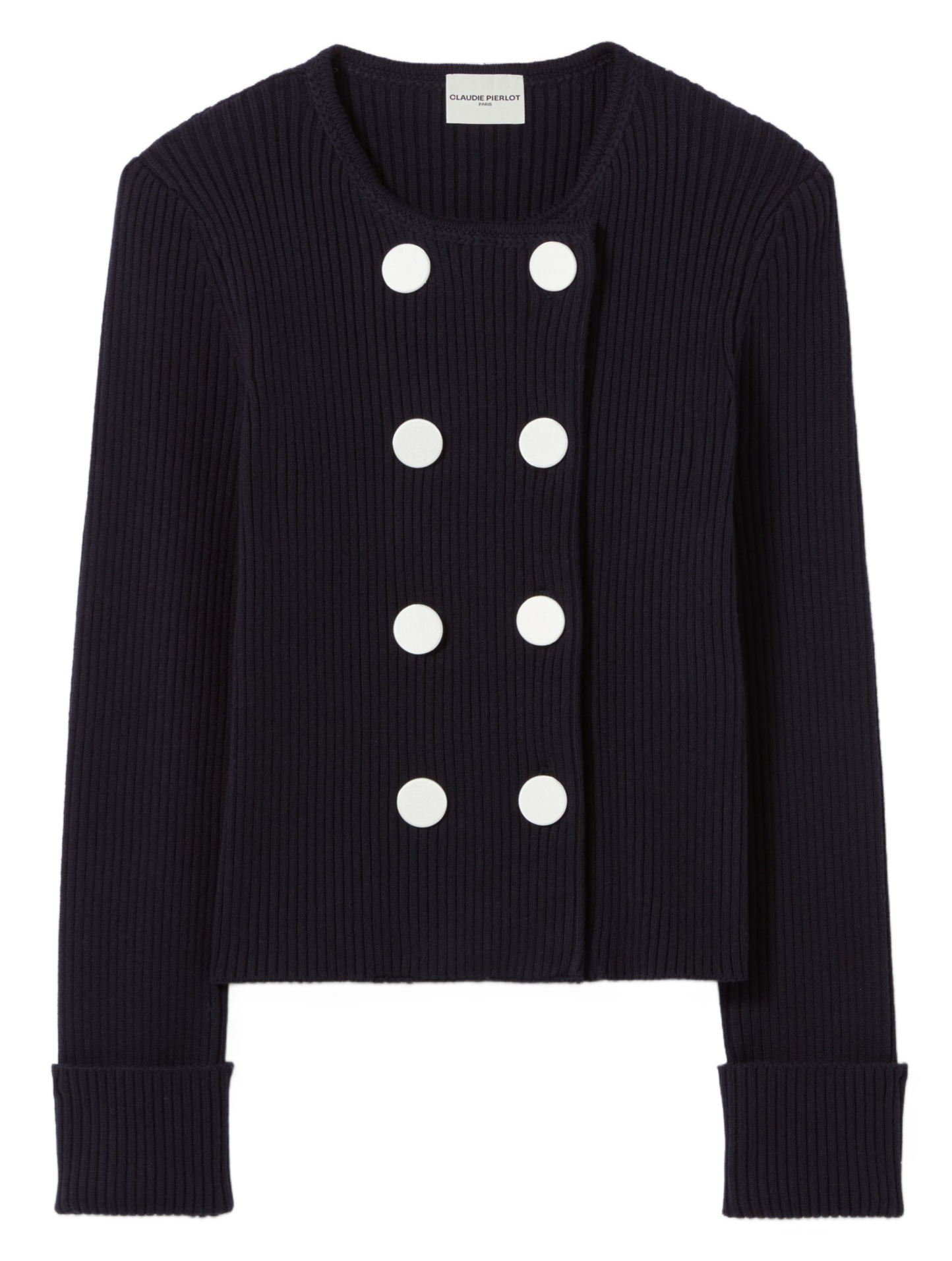 Cardigan droit col rond  CLAUDIE PIERLOT Bleu