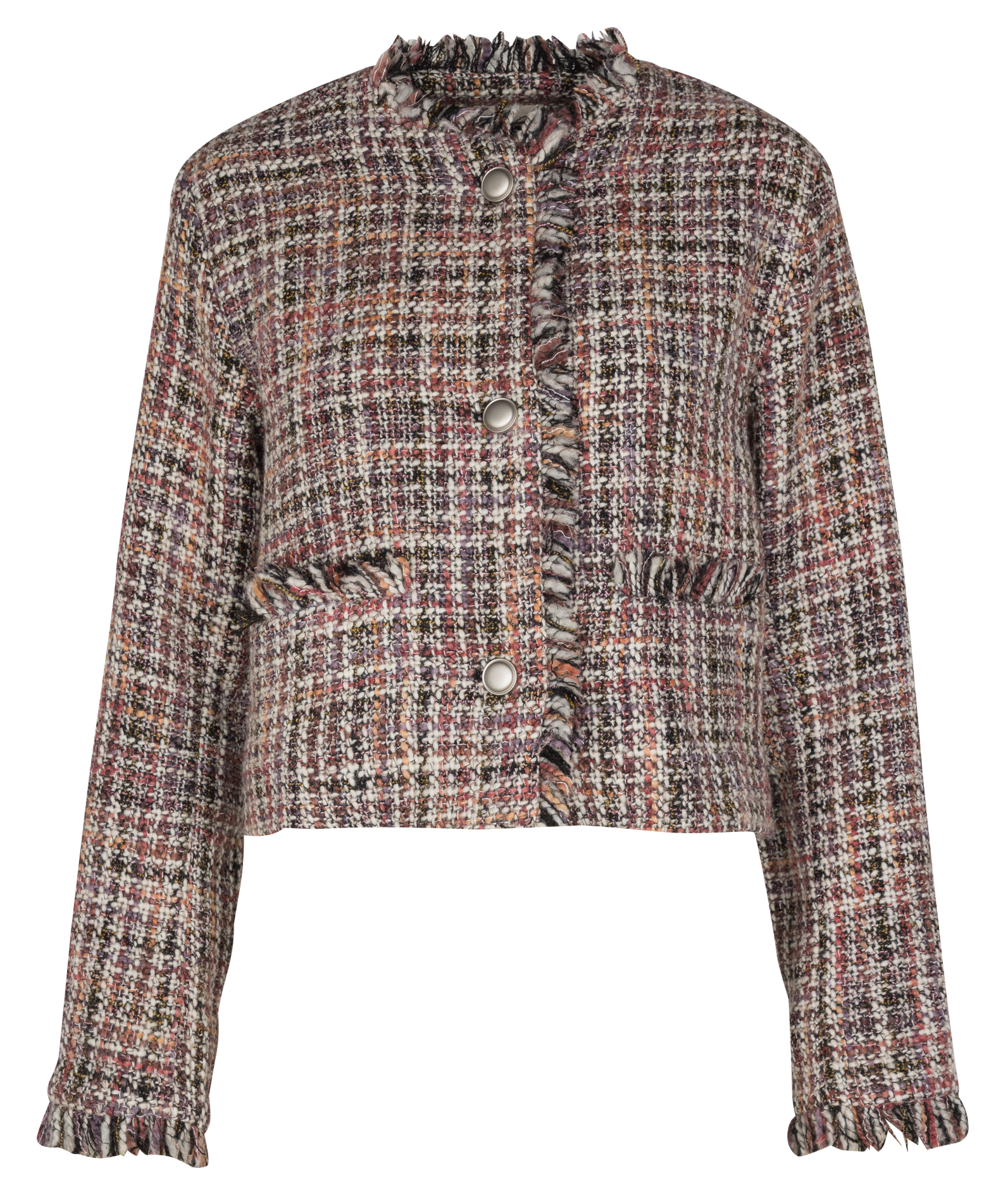 Veste droite en laine recyclée mélangée SUNCOO Rouge