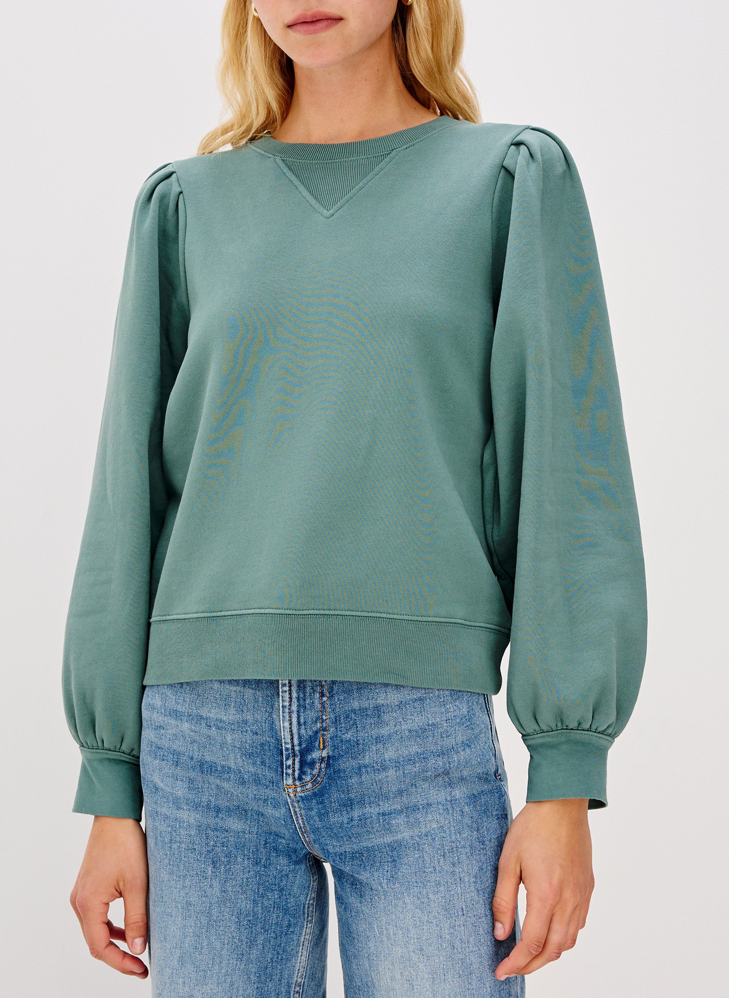 Sweat uni à manches bouffantes RAILS