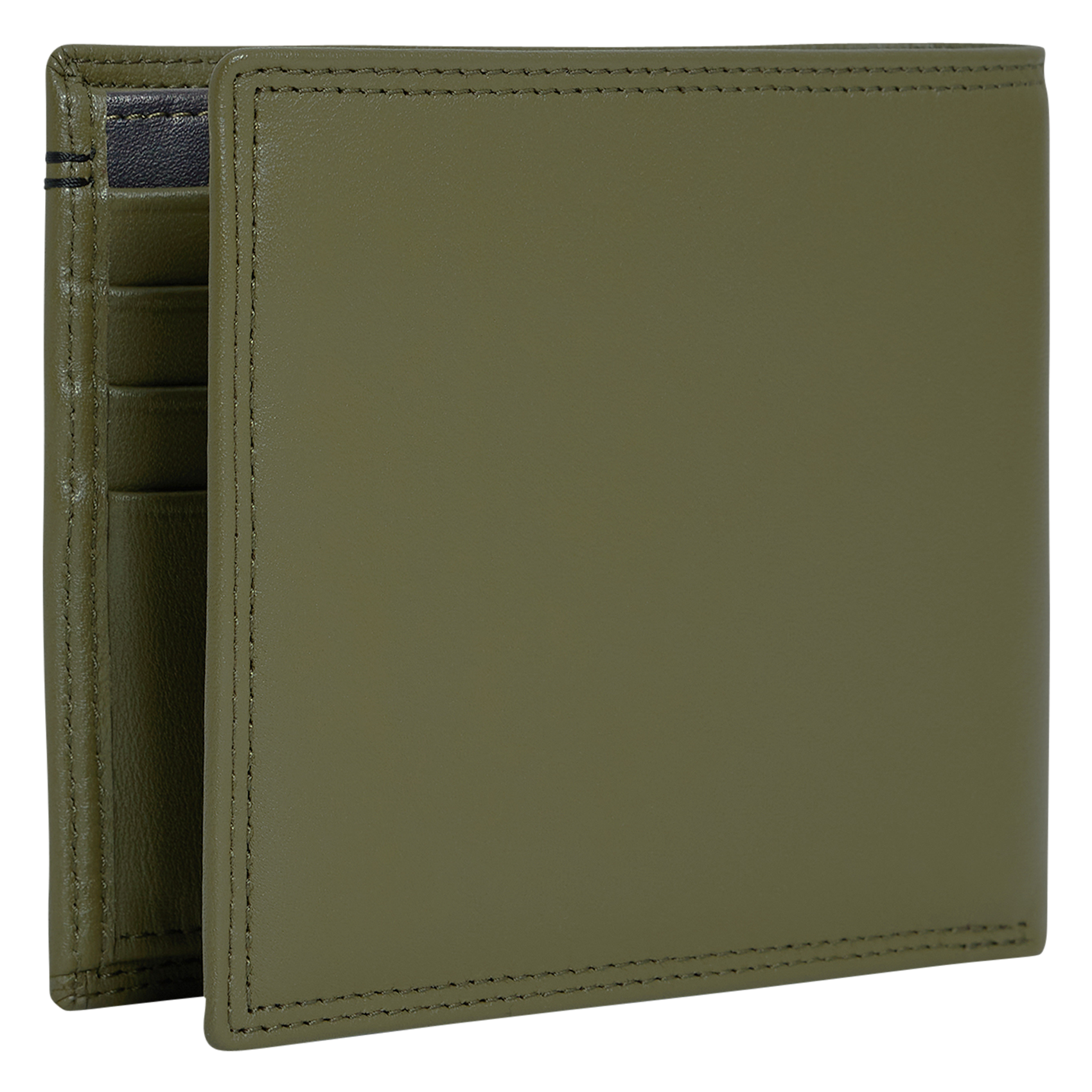 Gladde, leren portefeuille LE TANNEUR Veelkleurig