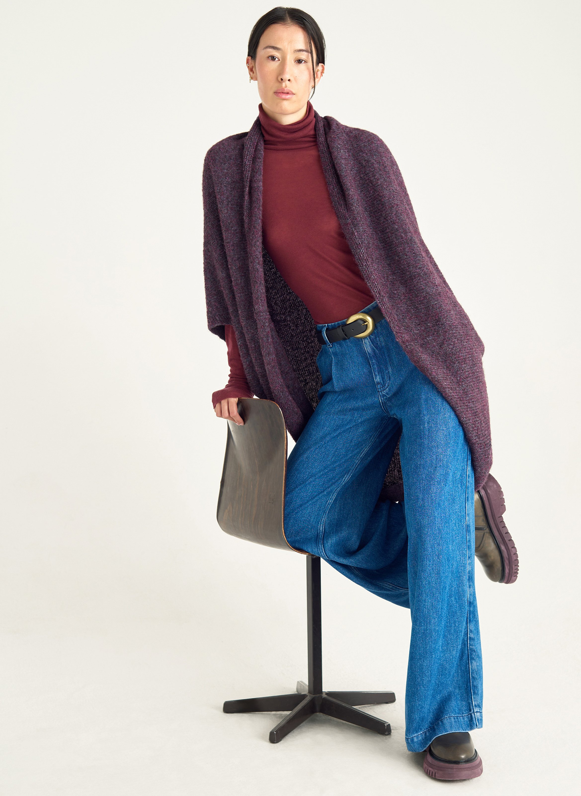 Ärmellose lockere Weste in Uni-Farbe ACOTE Violett