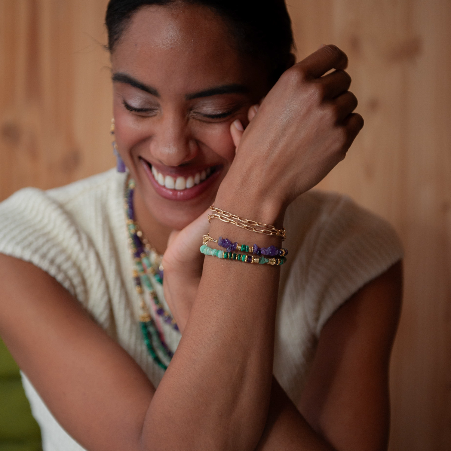 Bracelet crunchs - Margaux L'ATELIER DES DAMES Golden