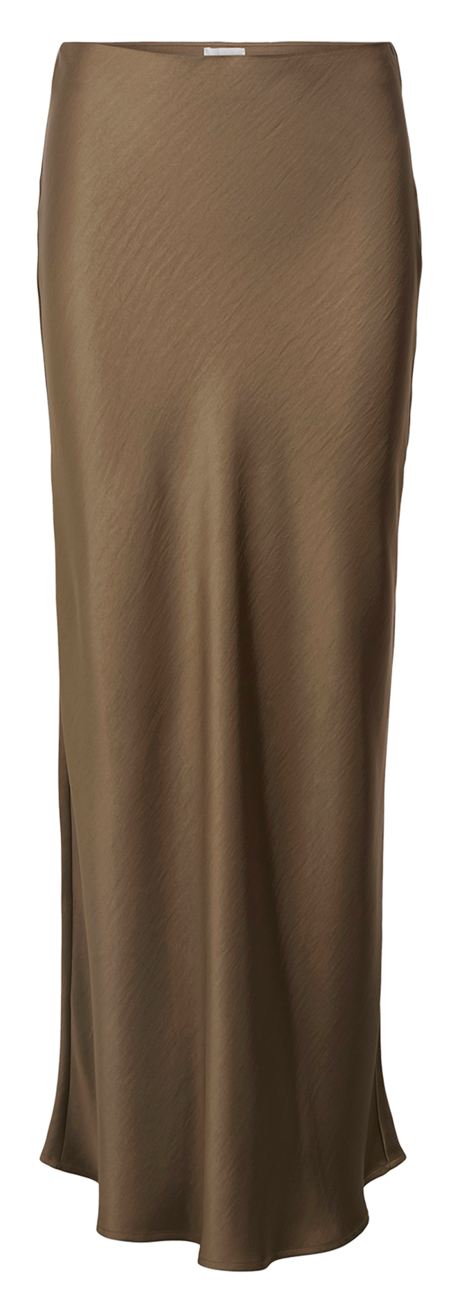Long satin skirt OBJECT Brown