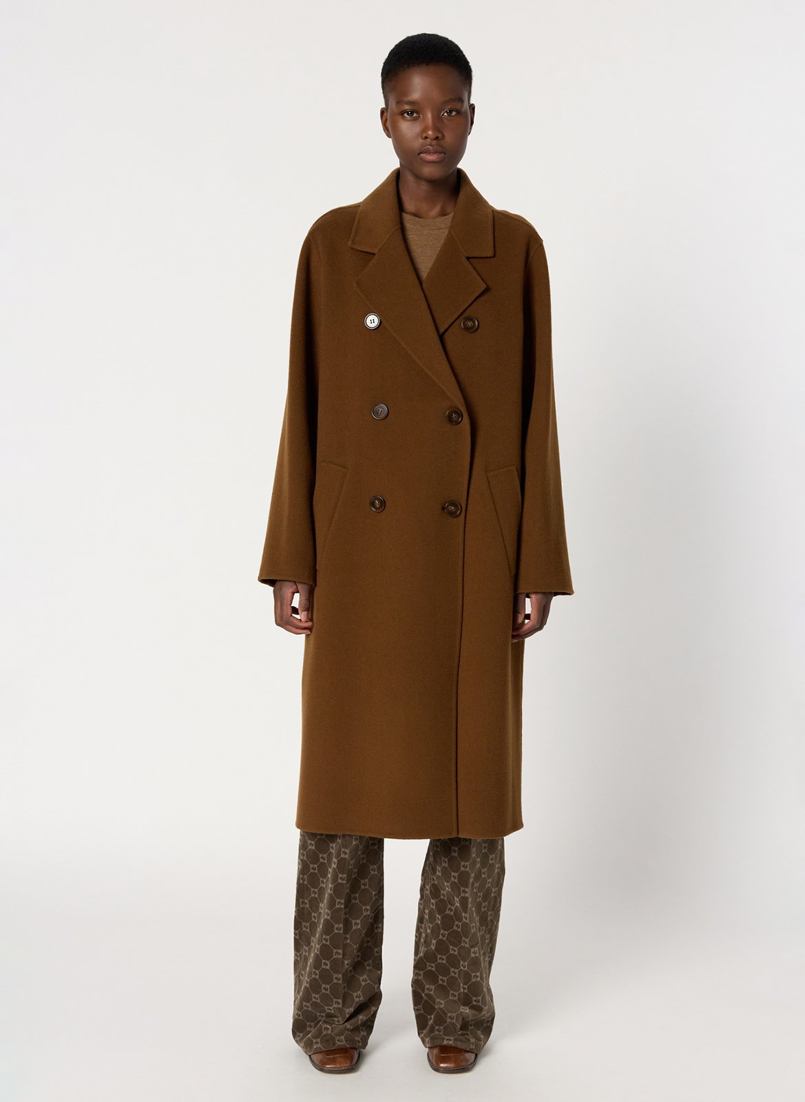 Langer Wollmantel mit Reverskragen GERARD DAREL Braun