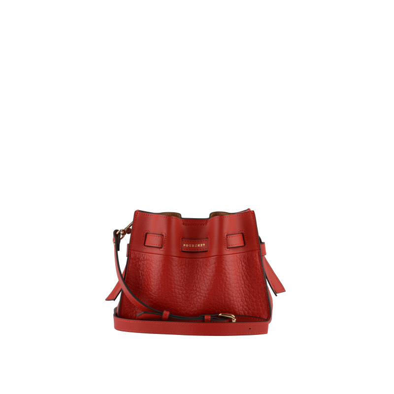 Shoulder bag - cowhide leather POURCHET Red