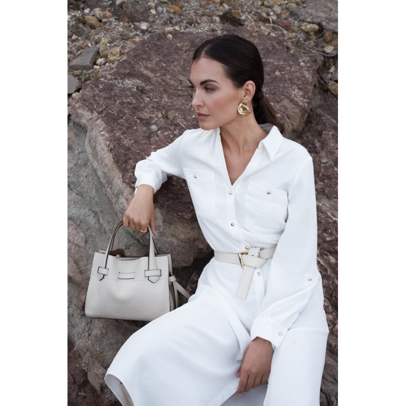 Handbag - cowhide leather Beige