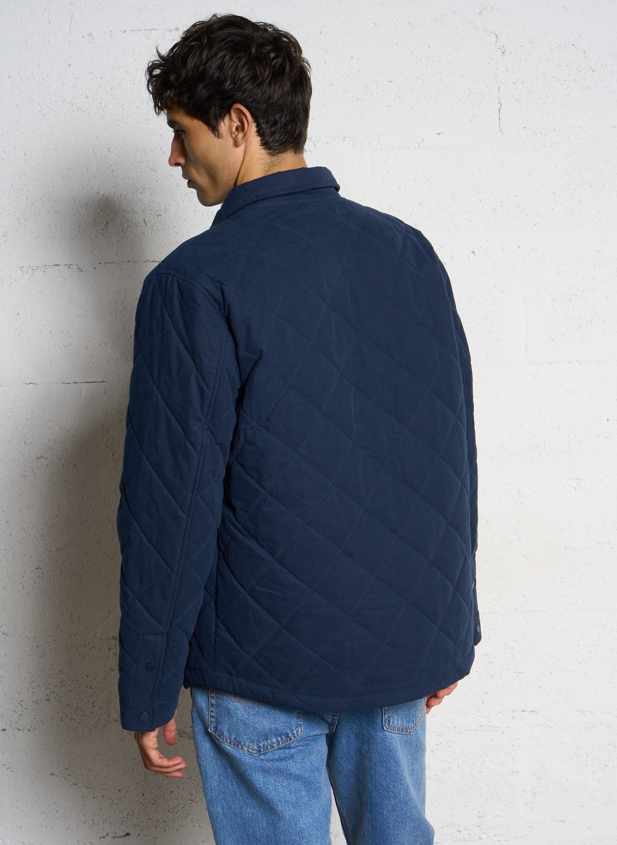 Quilted solid straight jacket PEPE JEANS Blue