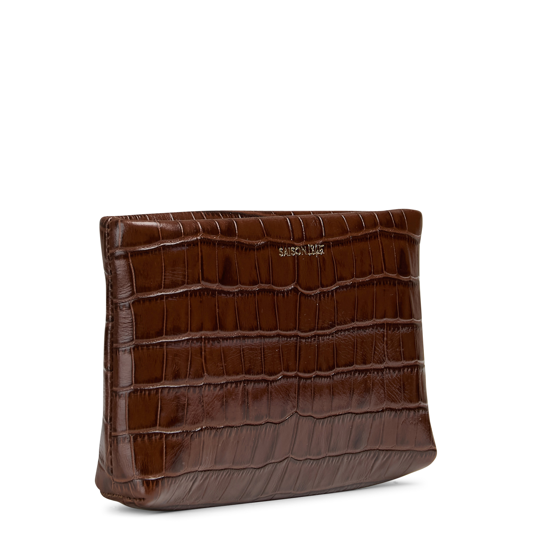 Leren tasje met krokodilpatroon SAISON 1865 Bruin