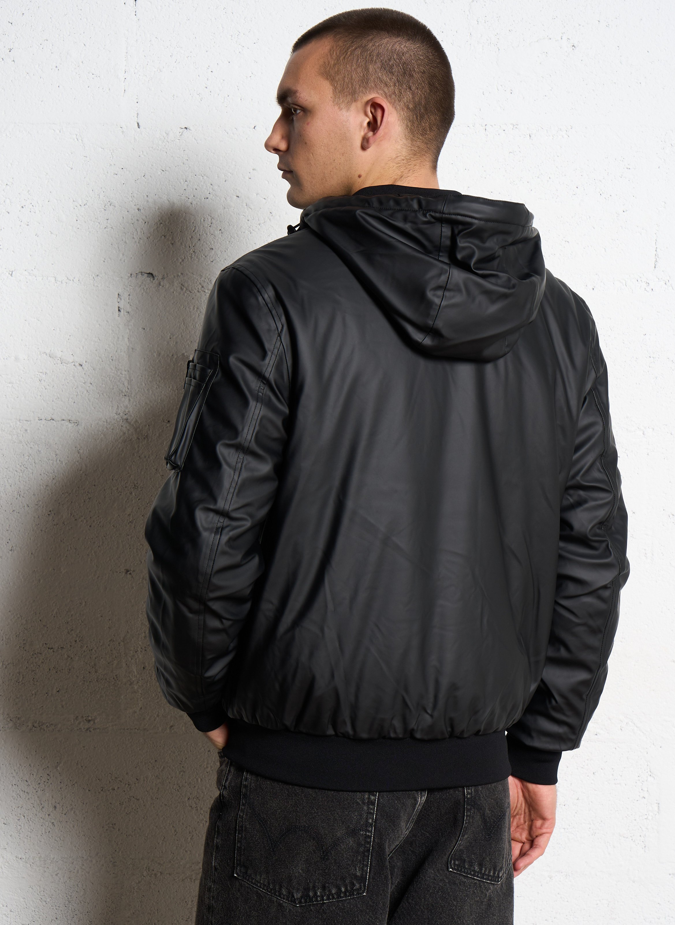 Veste droite zippée à capuche BOMBERS ORIGINAL Noir