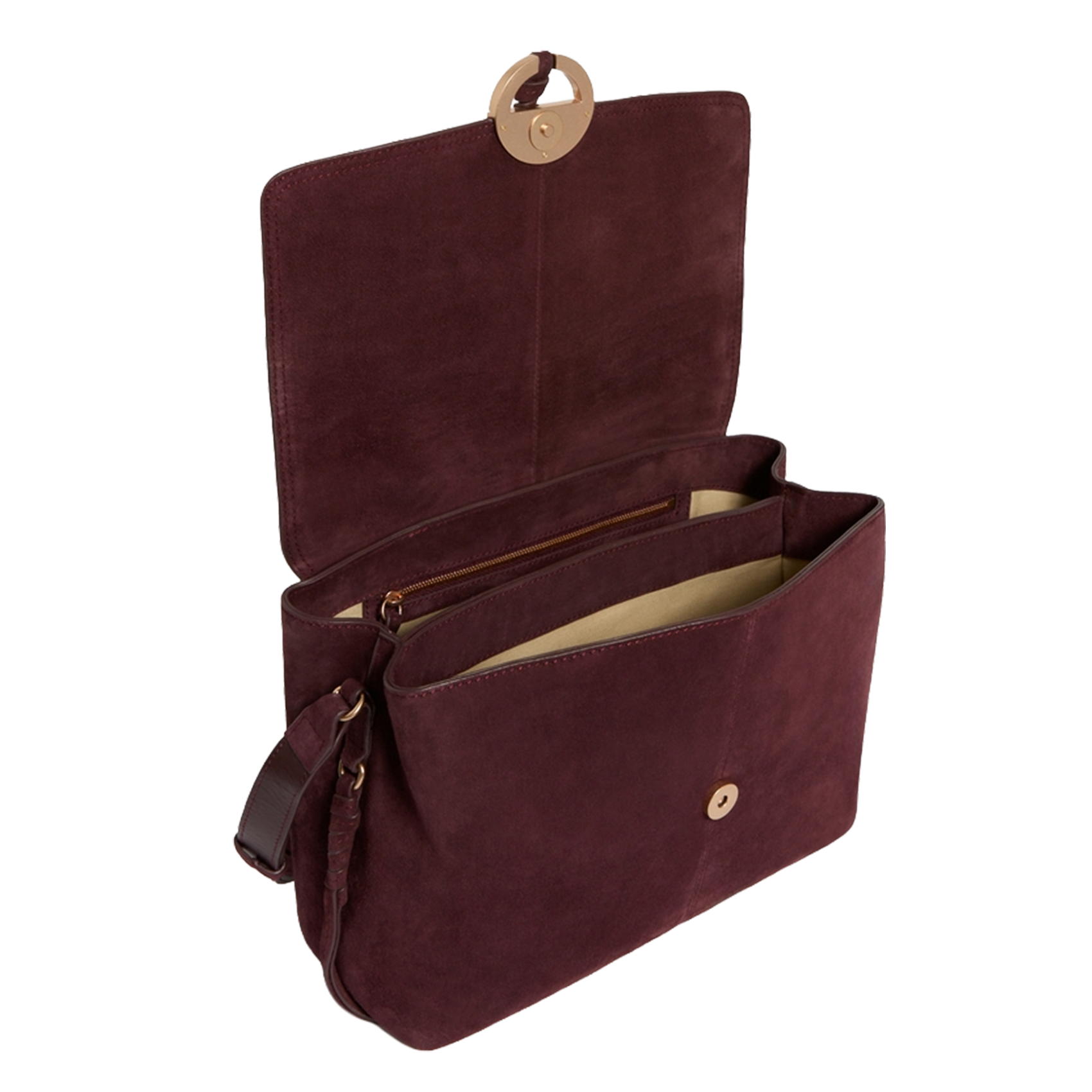 Sac bandoulière en suède VANESSA BRUNO Rose