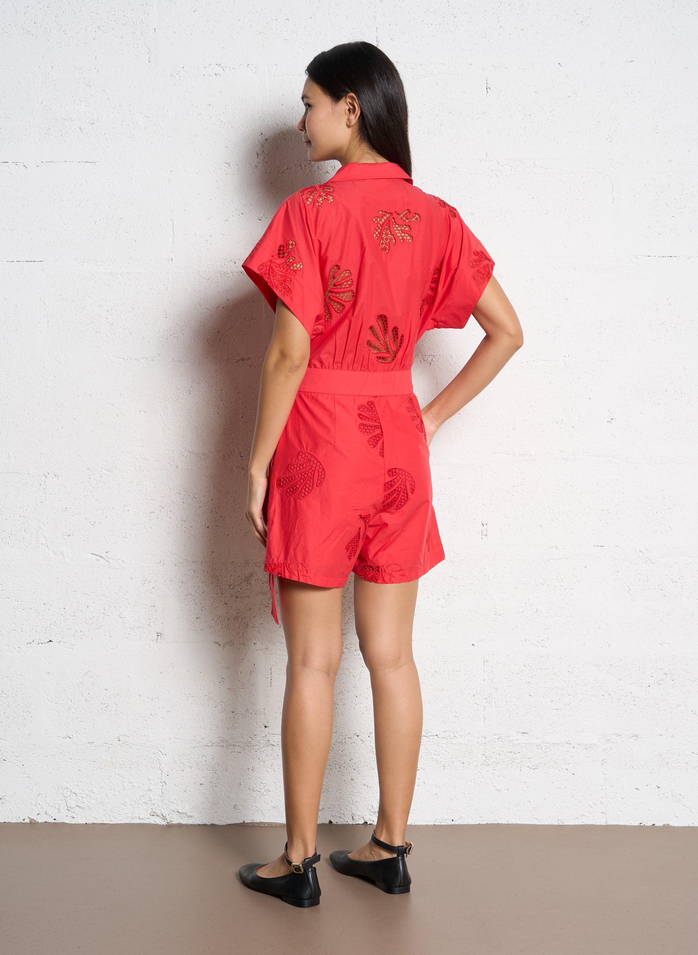 Combi short col v  SUNCOO Rouge