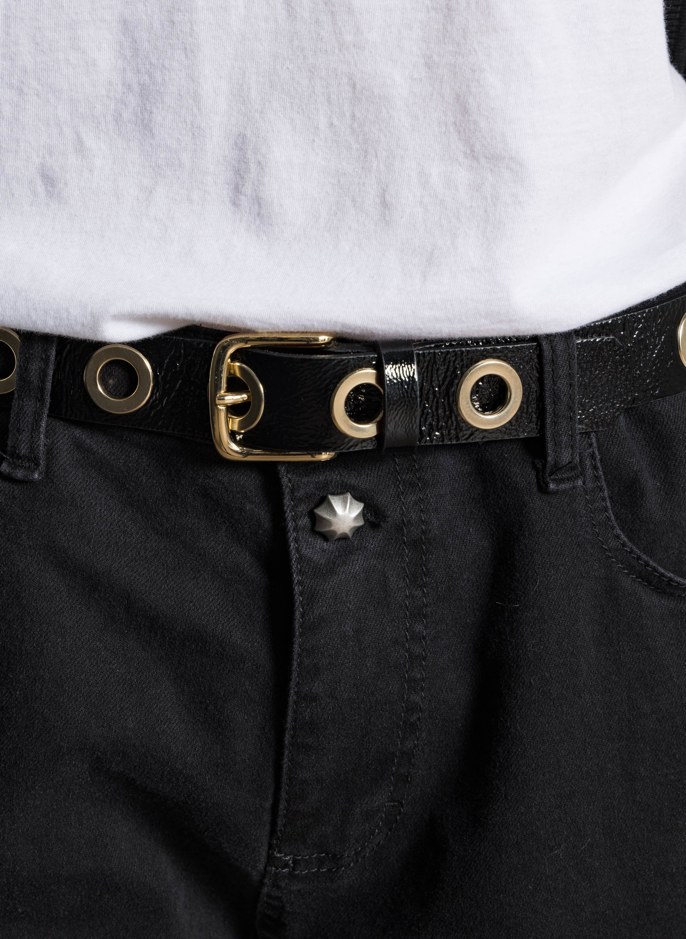 Eyelet belt HERBERT FRERE SOEUR Black